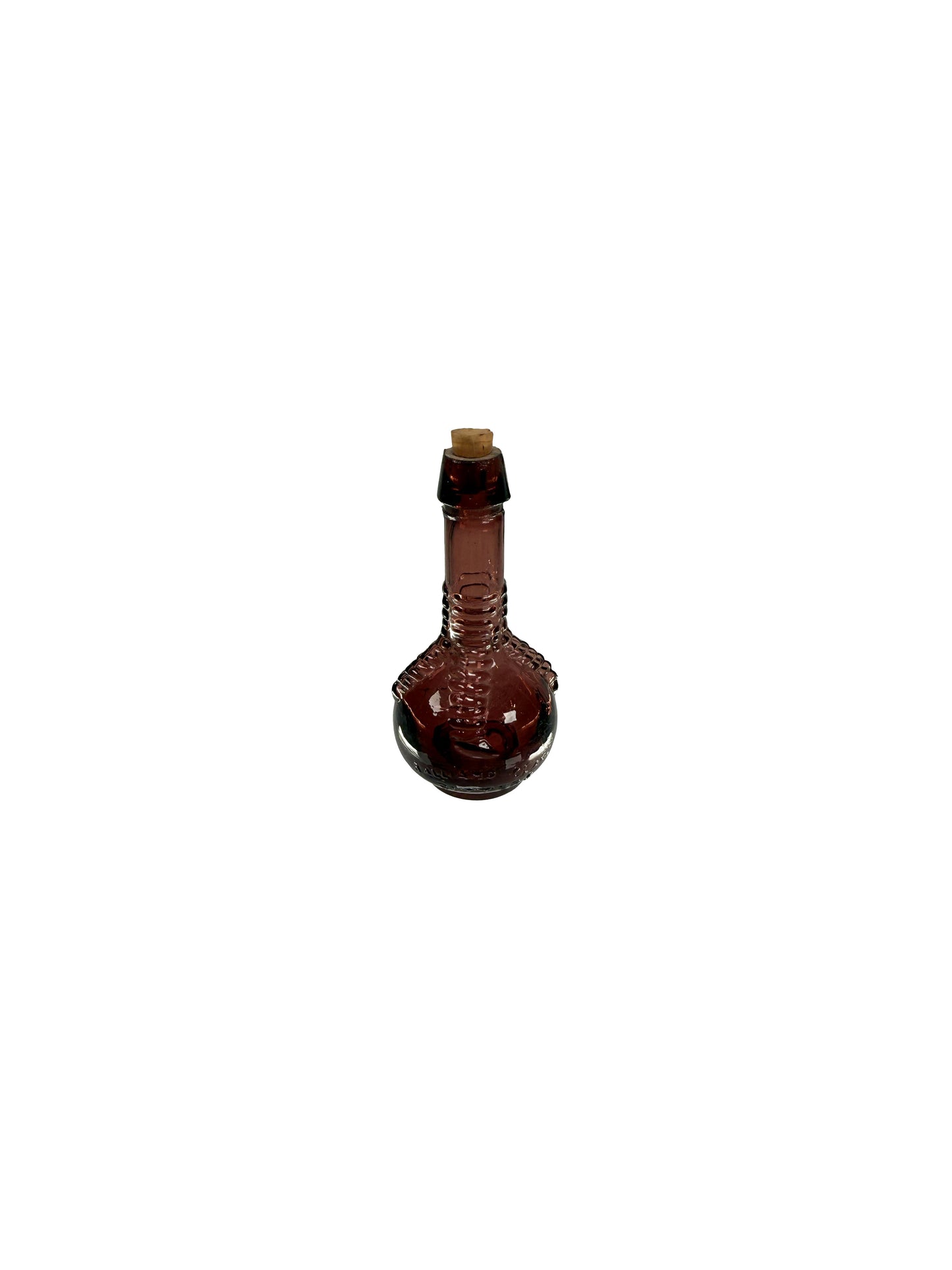 Vintage Miniature Glass Bottle - Ball and Claw - Purple Wheaton Bitters Glass