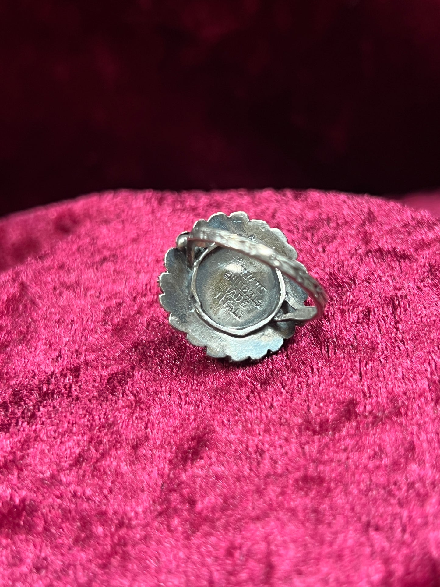Vintage Jewelry - Poison Ring and Brooch Set - Sterling Silver - Made In Italy - Size 4