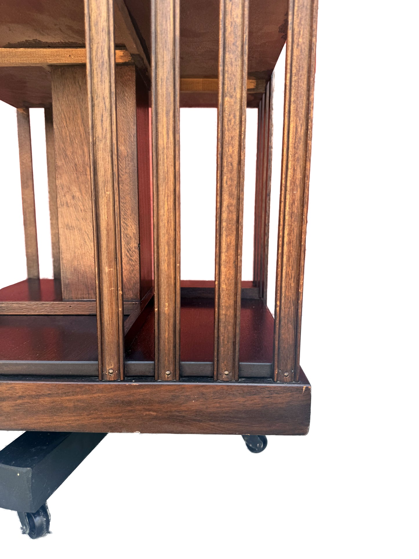 Antique Edwardian Whirling Barrister Bookcase with Inlay