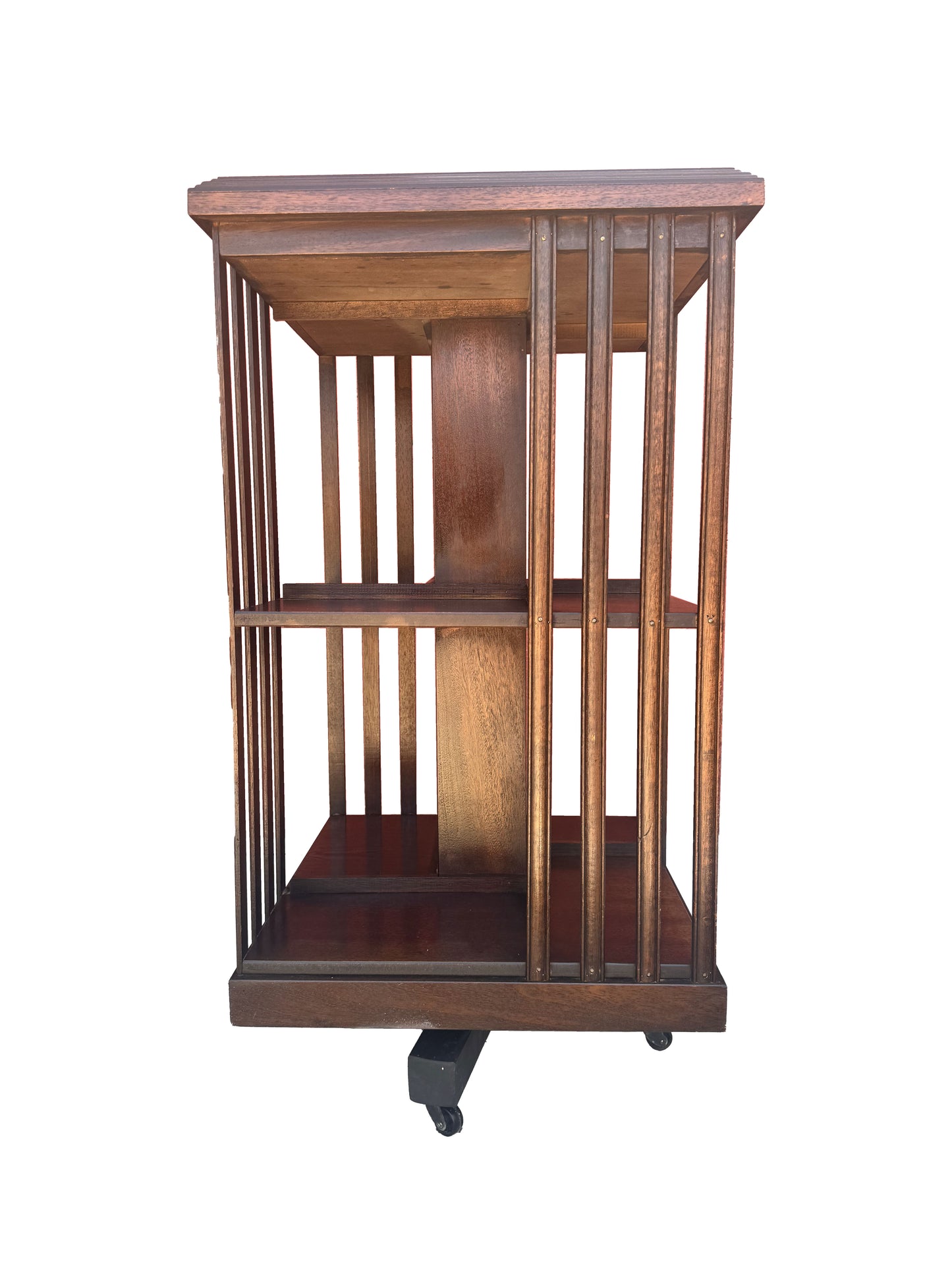 Antique Edwardian Whirling Barrister Bookcase with Inlay