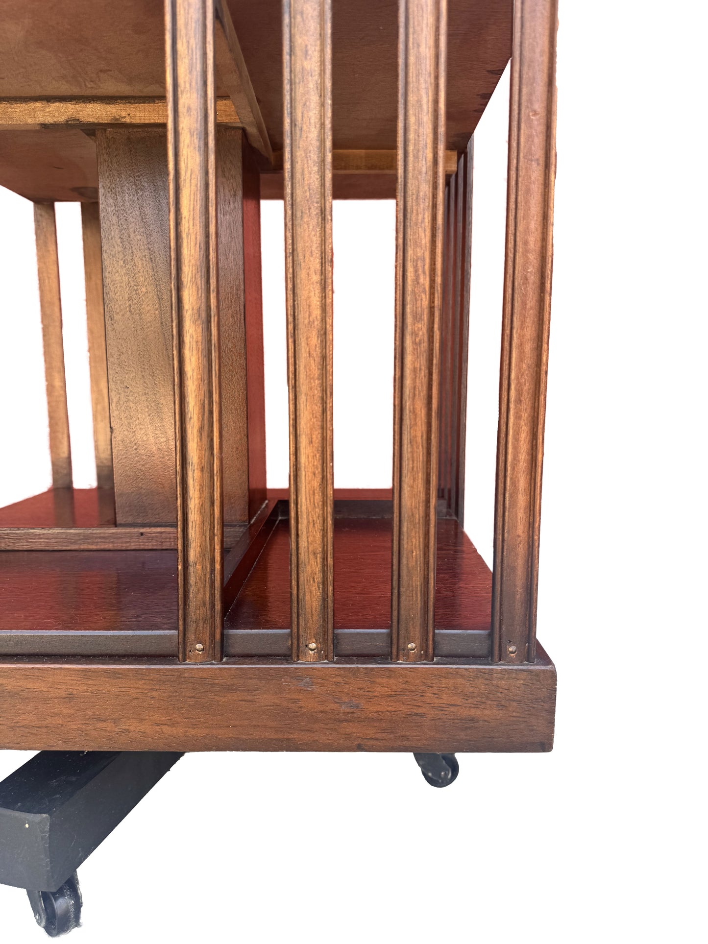 Antique Edwardian Whirling Barrister Bookcase with Inlay
