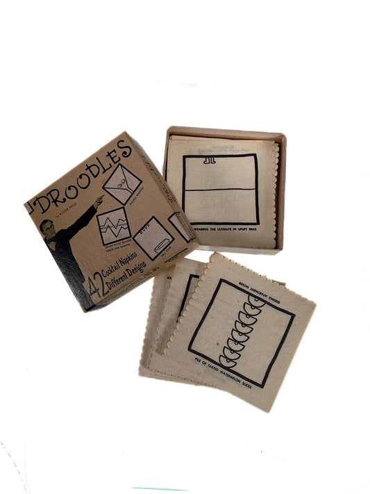Vintage Cocktail Napkins - Droodles - Roger Price - 1953