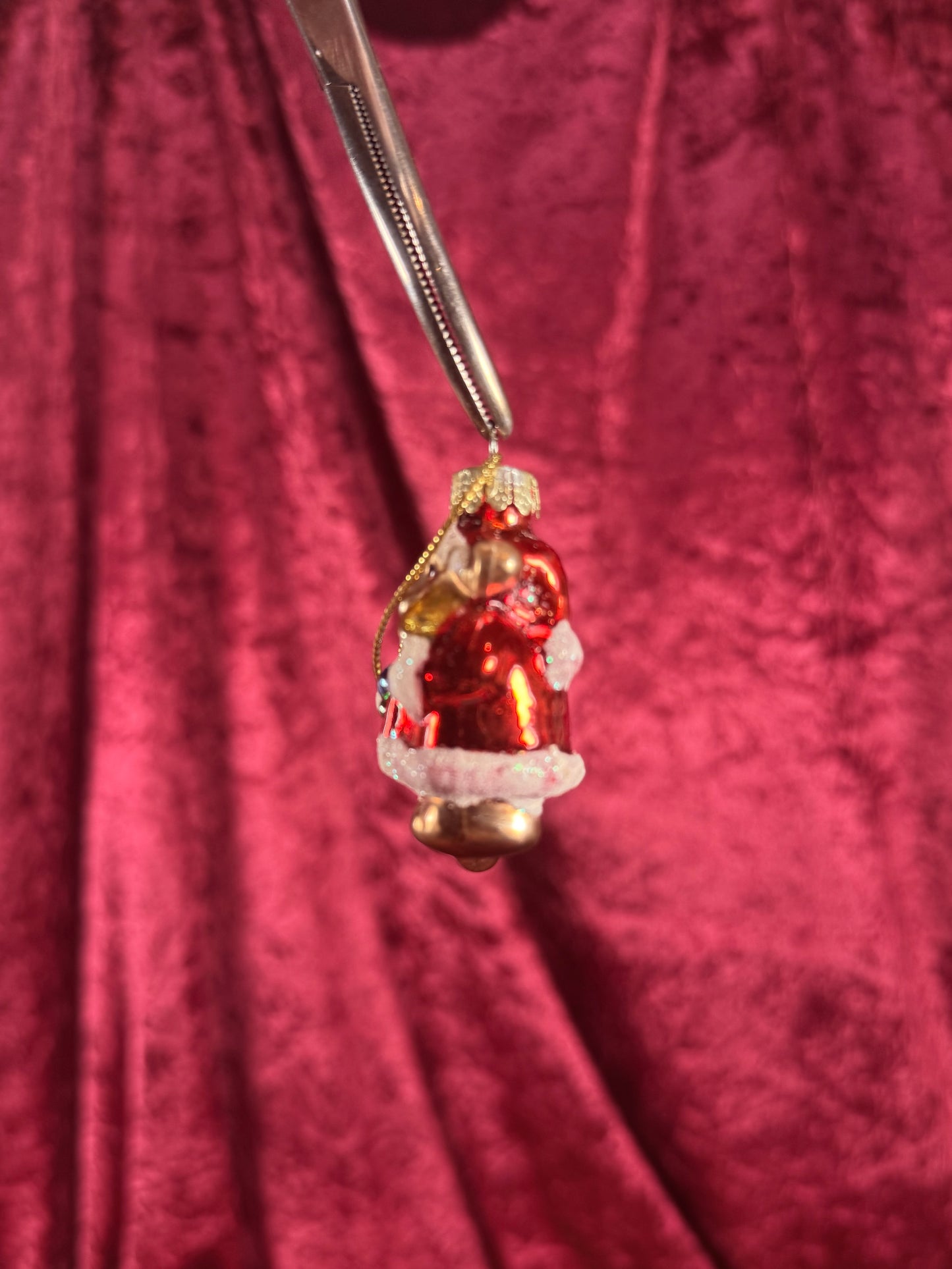 Vintage Christmas - Handblown Glass Ornament - Santa Claus Bear - 2"