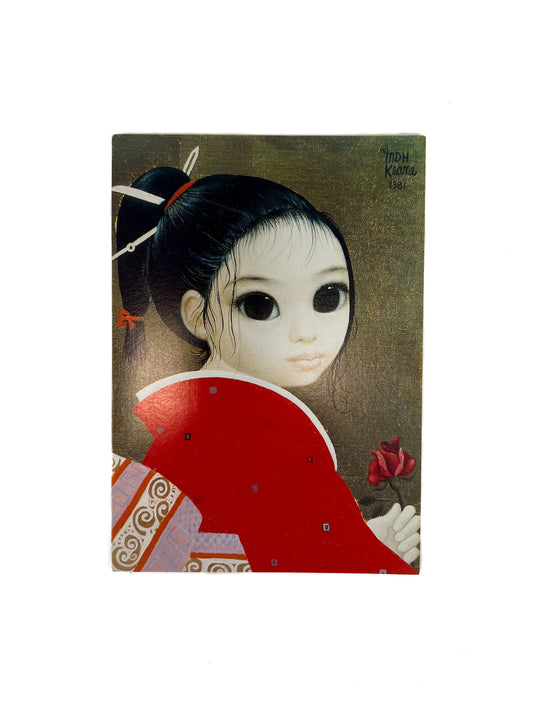 Vintage Ephemera - Greeting Card - Little Big Eyes - Soonie's Rose - Margaret Keane - 1981