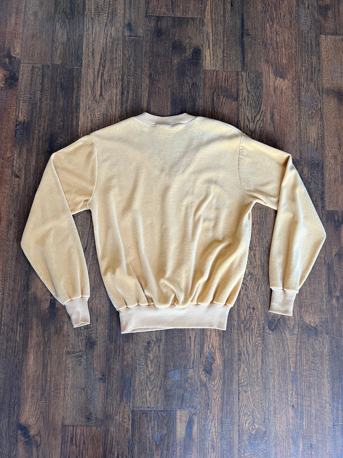 Vintage Clothing - V-Neck Velour Sweater - Mustard Yellow - Large - Regency