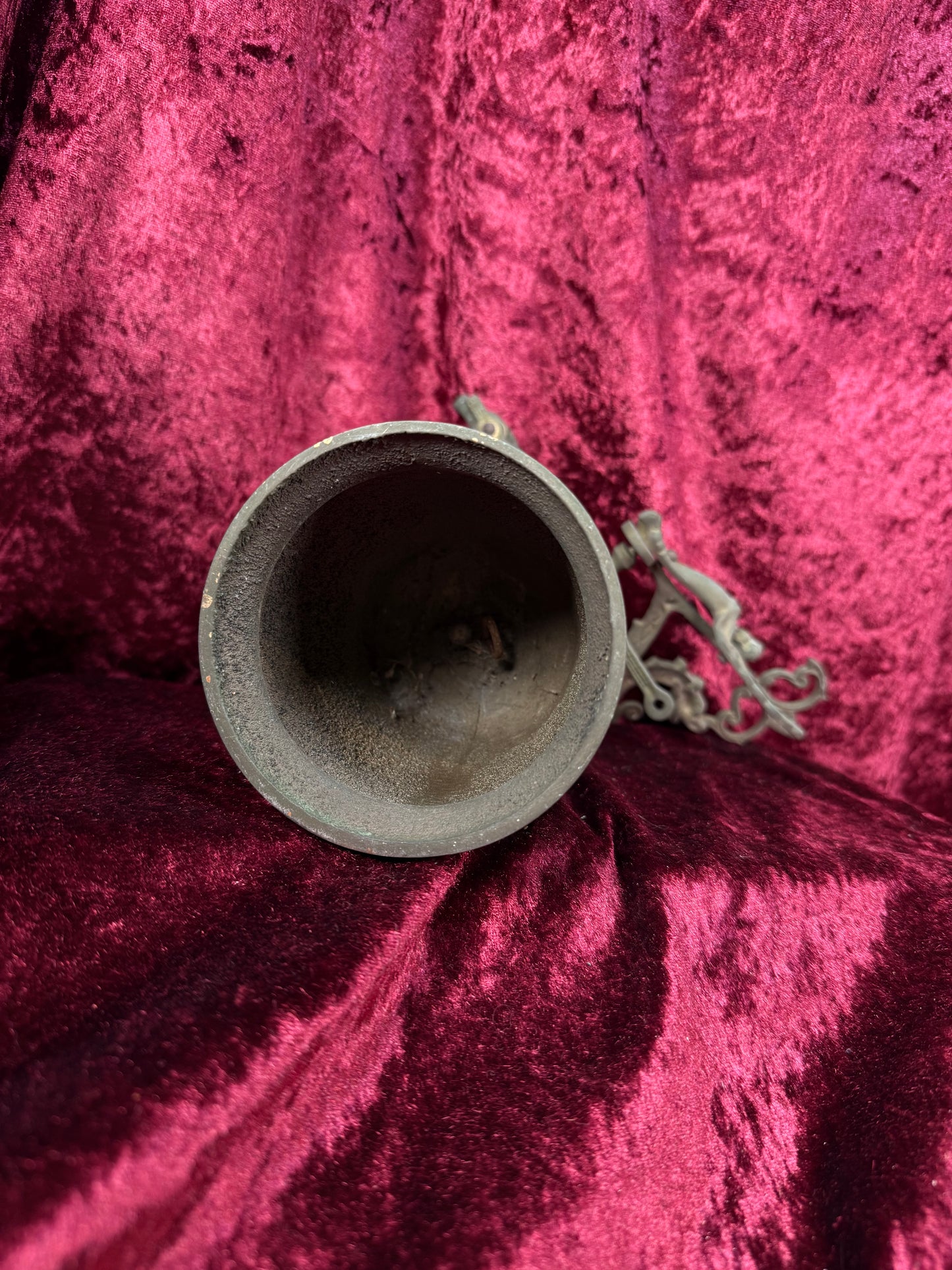 Antique Metal Monastery / Sanctuary Bell – Winged Angel - Latin Engraved