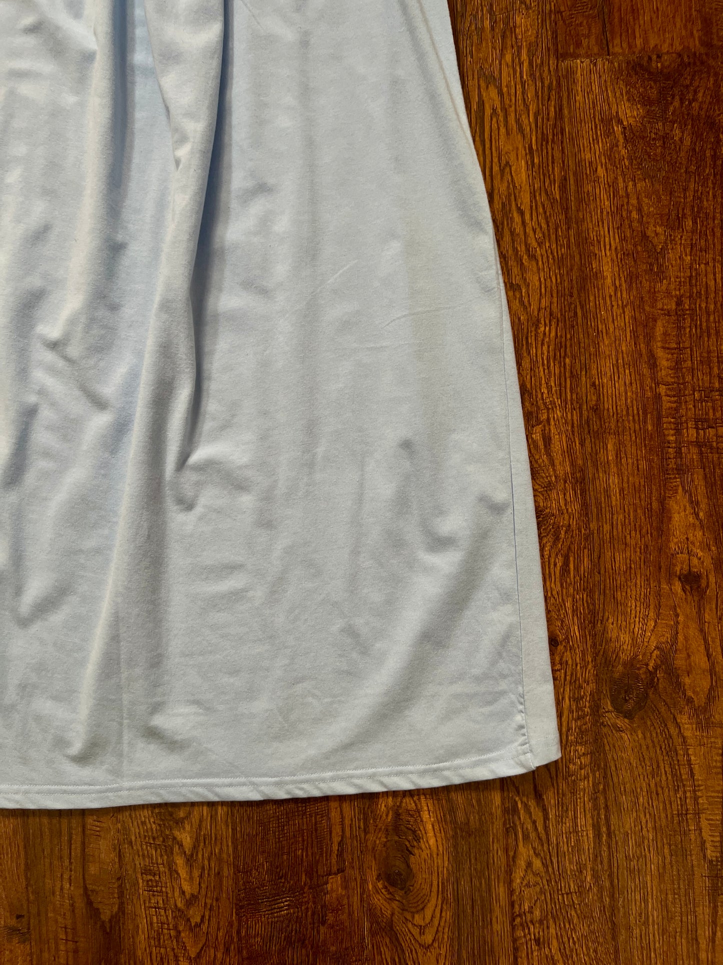 Vintage Blue Cotton Blend Nightgown - Embroidered Lace Yoke - Anthony Richards
