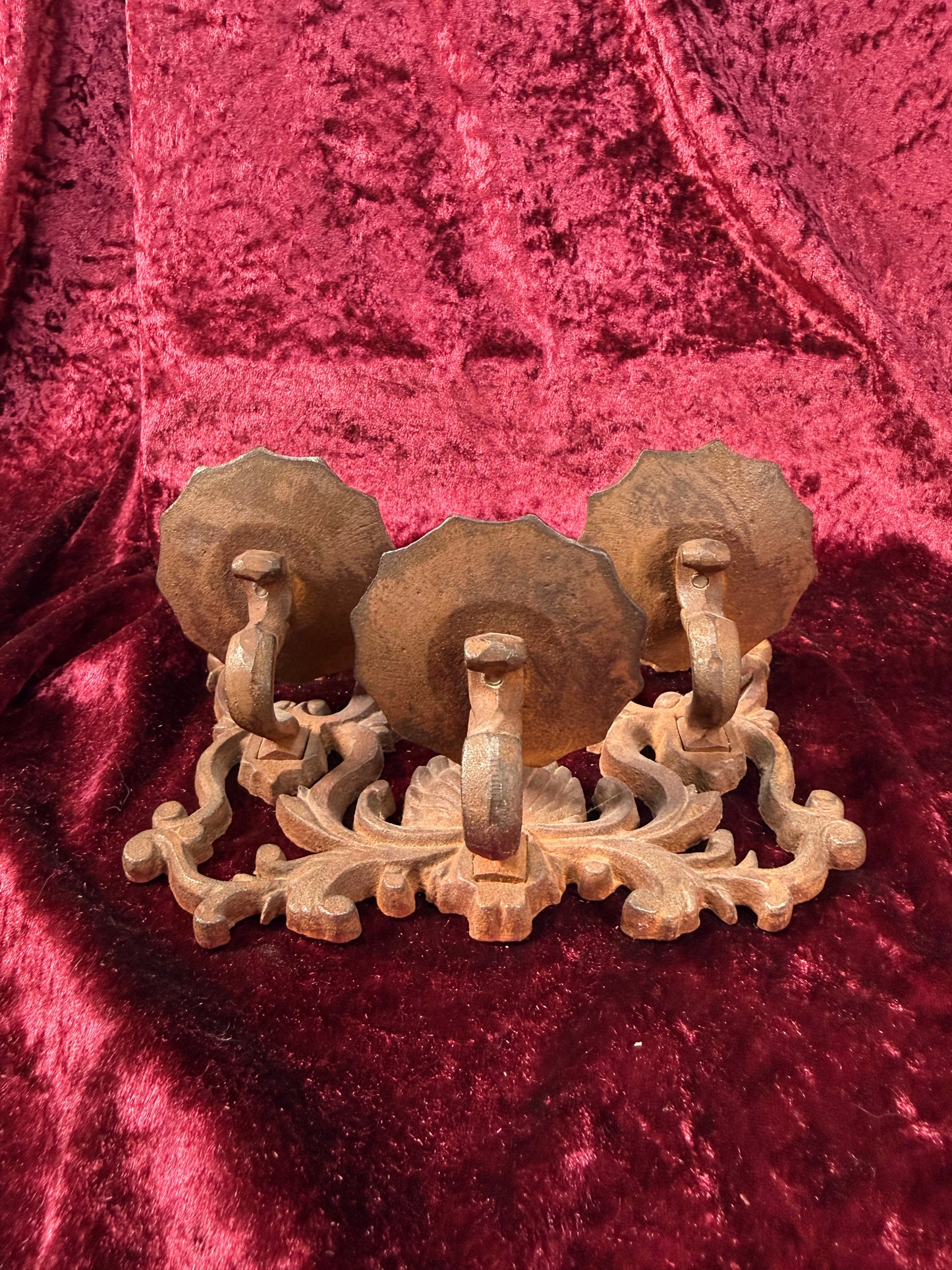 Antique Decor - Cast Iron 3 Candle Sconce - Gothic Style Fixture