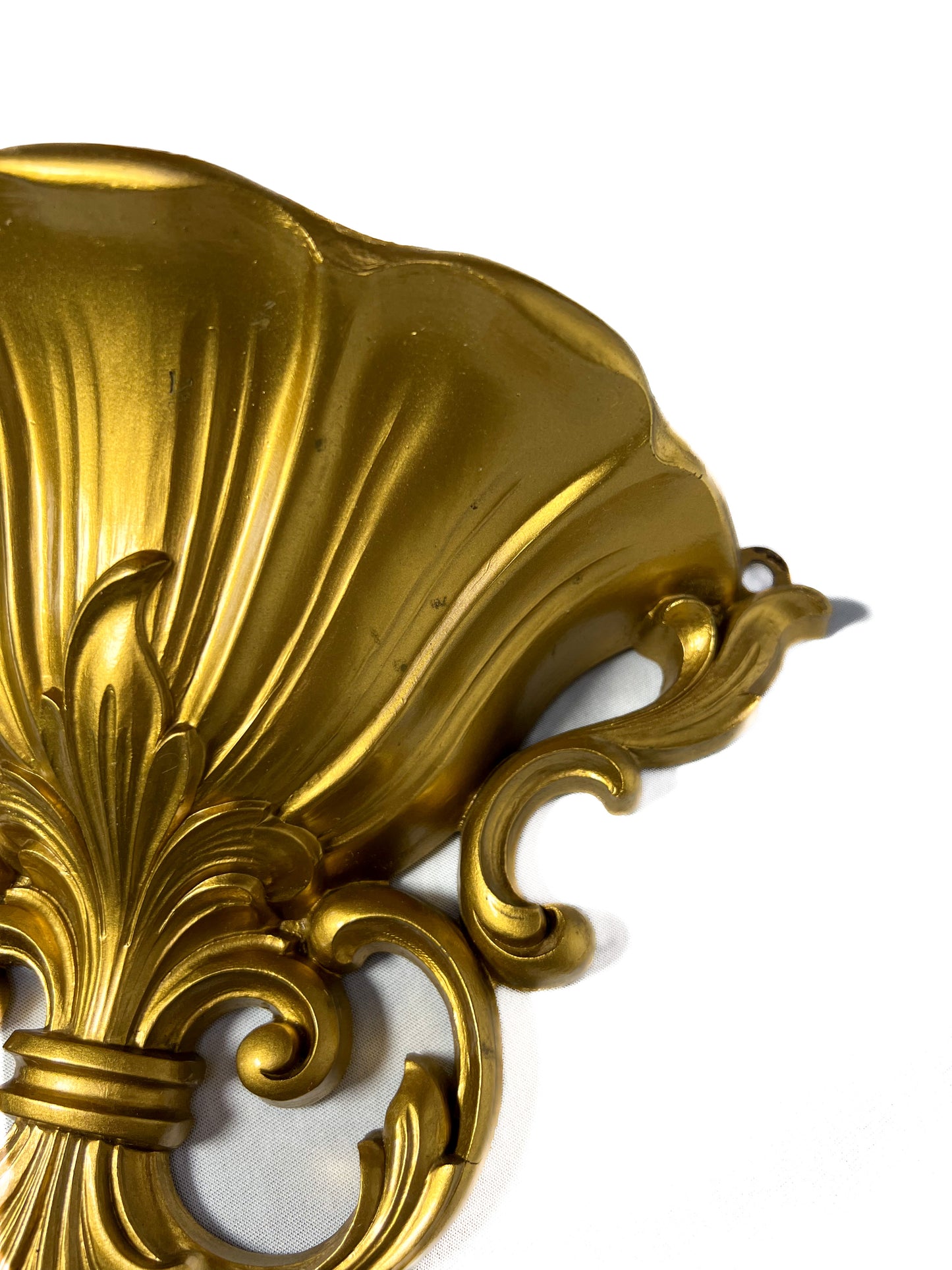 Vintage Home Decor - Gold Wall Pocket - Syroco - 1962 - Made In U.S.A.