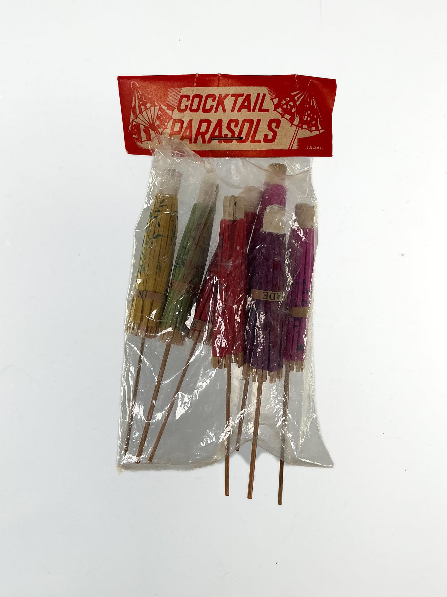 Vintage Tiki Decor - Cocktail Parasols - Paper and Wood - Japan