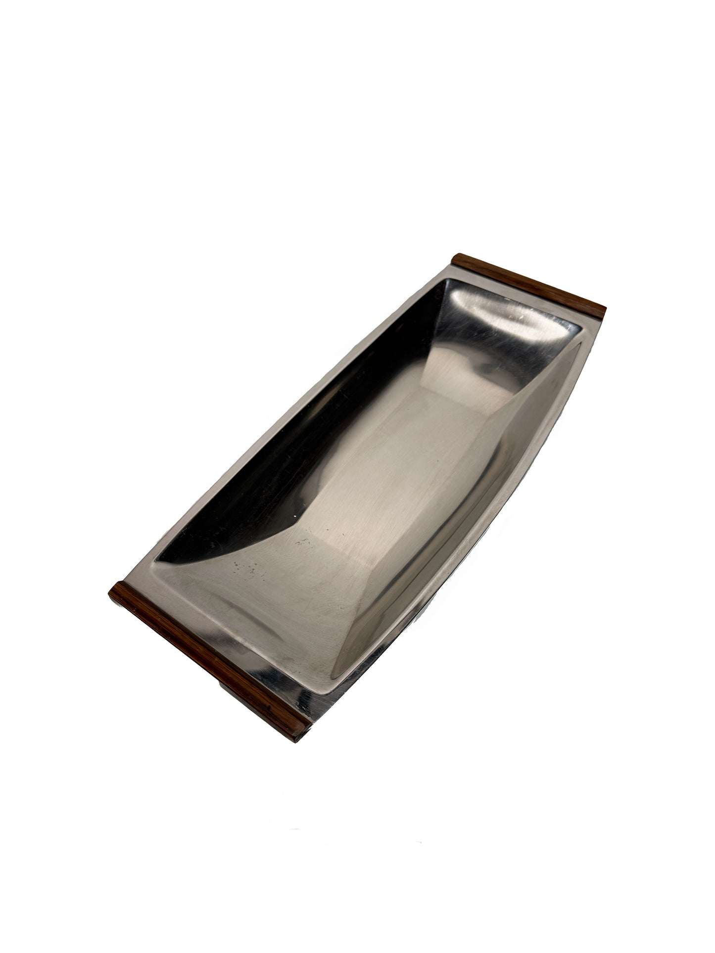Vintage Tray - Denmark Lundtofte Stainless Steel Canoe - Mid Century Modern