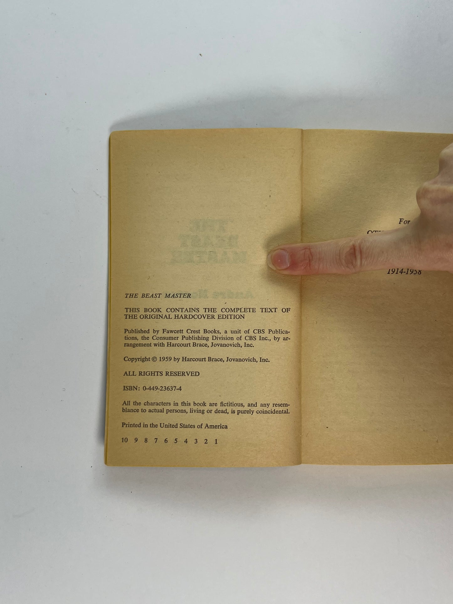 Vintage Paperback - The Beast Master - Andre Norton - 1981 Fawcett Crest Books