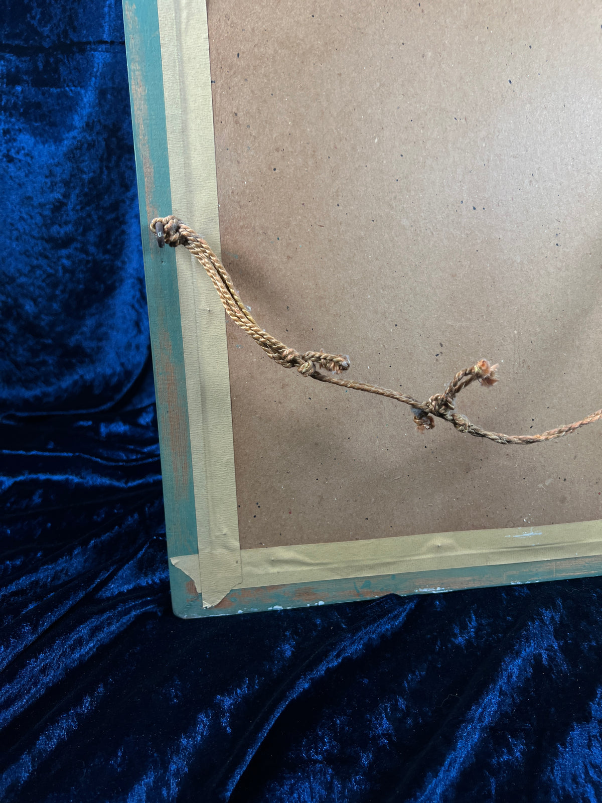 Vintage Wood Framed Mirror - Etched Floral Glass Moss Green Painted Frame