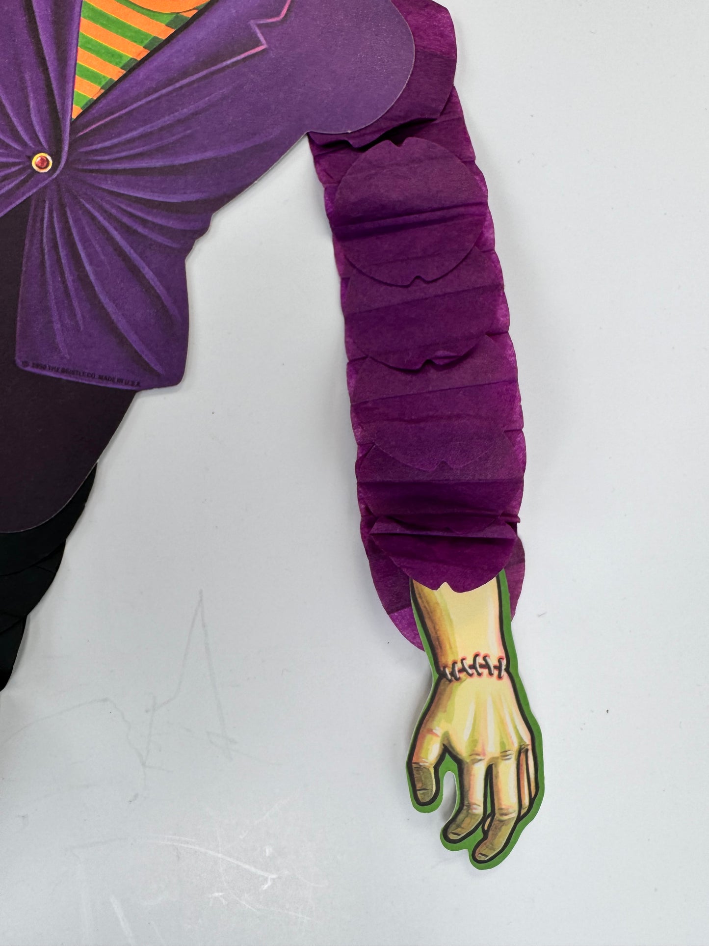 Vintage Halloween Decoration - Beistle 1990s Action Dancer Crepe Paper Die Cut - Frankenstein