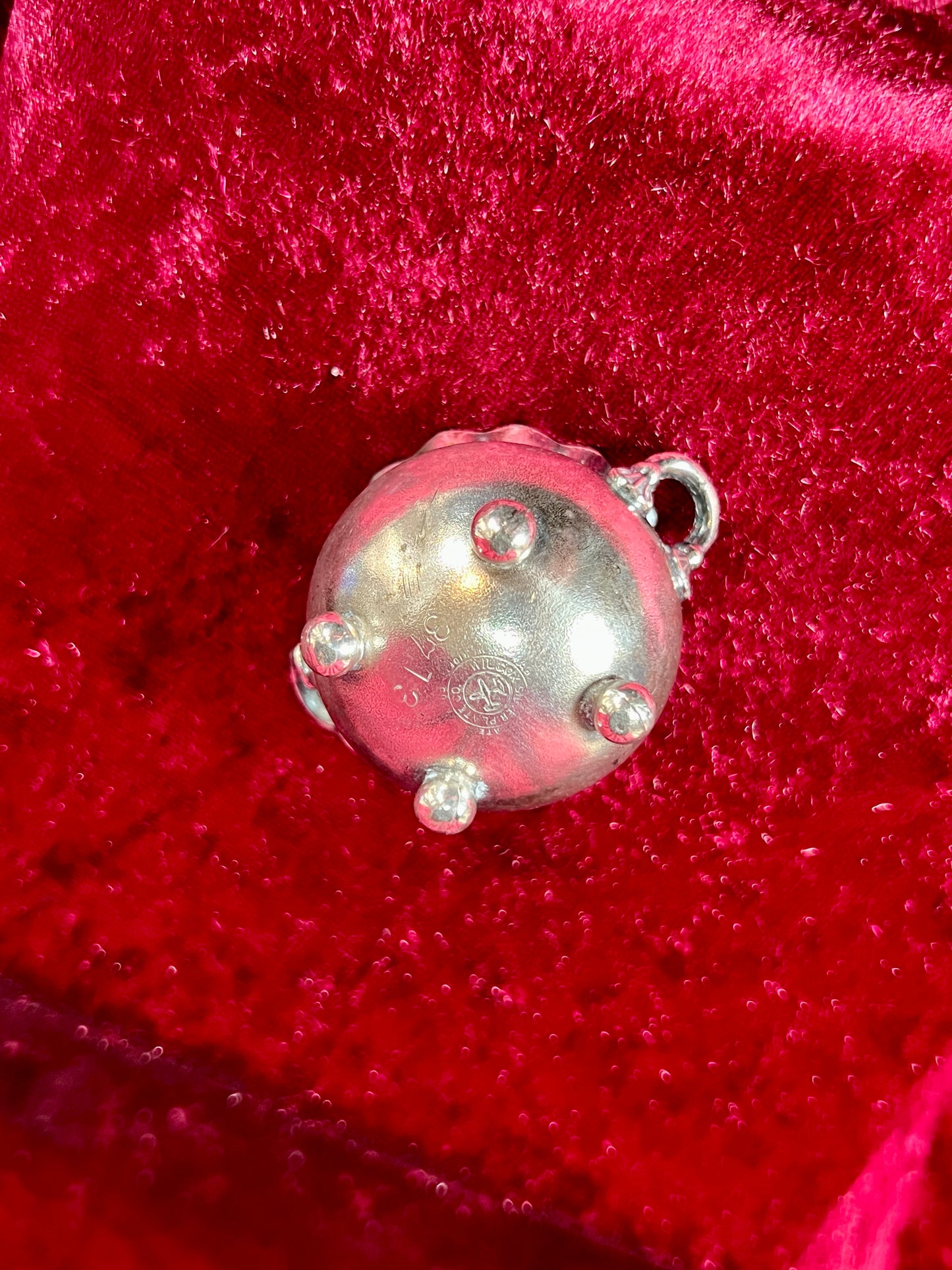 Vintage Kitchen - Footed Salt Cellar - Sterling Silver Plated - Scalloped Edge with Handles - Silver Plate Co.