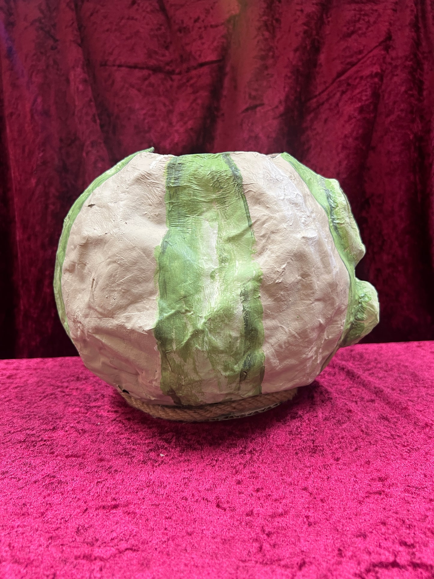 Vintage Inspired Handmade Paper Mache Lantern - Smiling Gourd - Large
