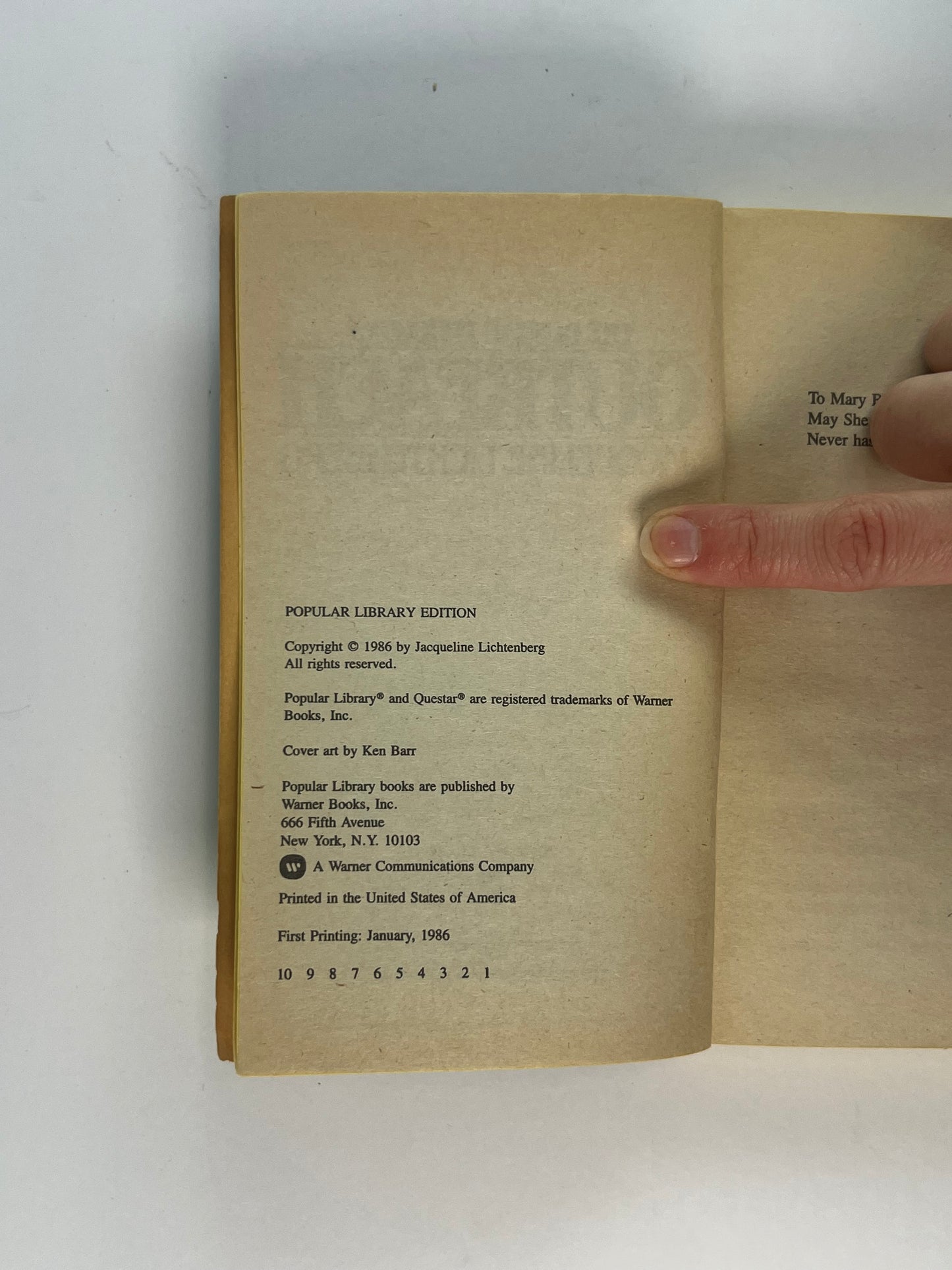 Vintage Paperback - Outreach - The Dushau Trilogy #3 - Jacqueline Lichtenberg - 1986 Warner Books