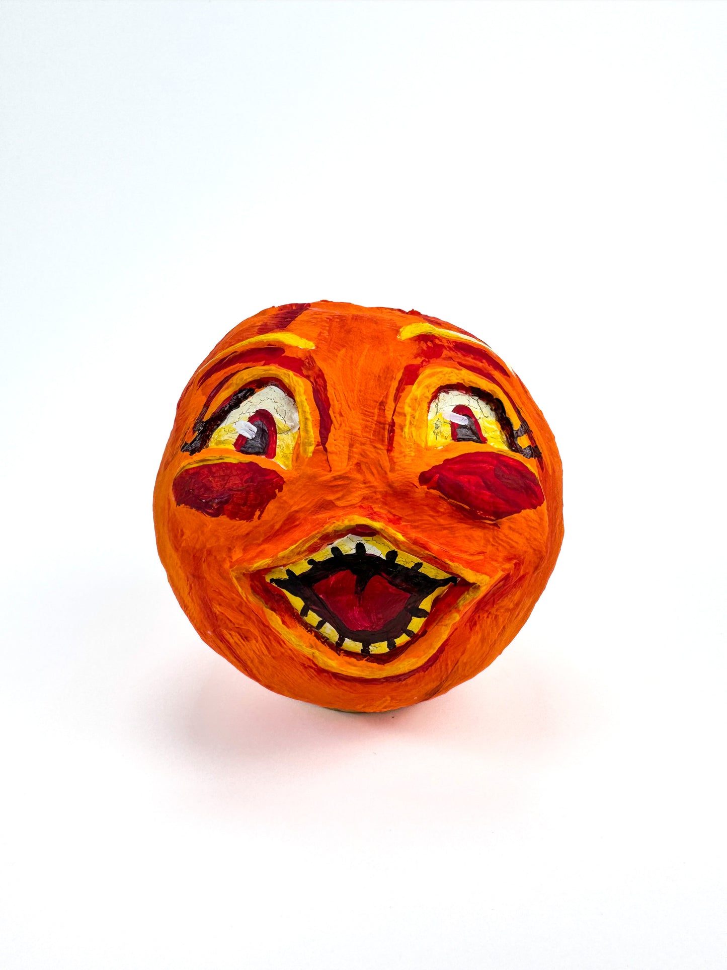 Vintage Inspired Handmade Paper Mache Lantern - Surprised Jack-o-Lantern
