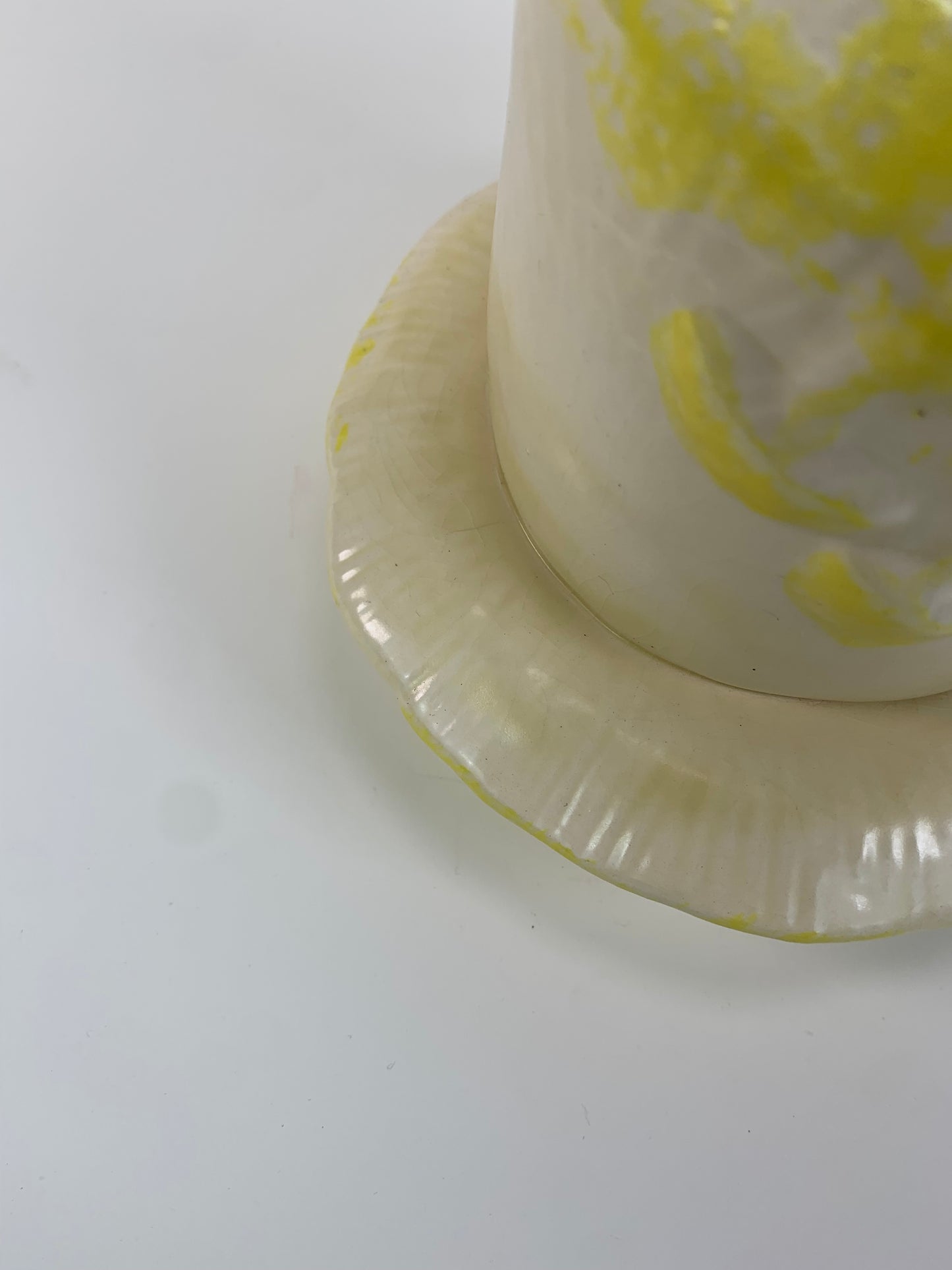 Vintage Planter - Arnel's Style Yellow and White 3D Mushrooms