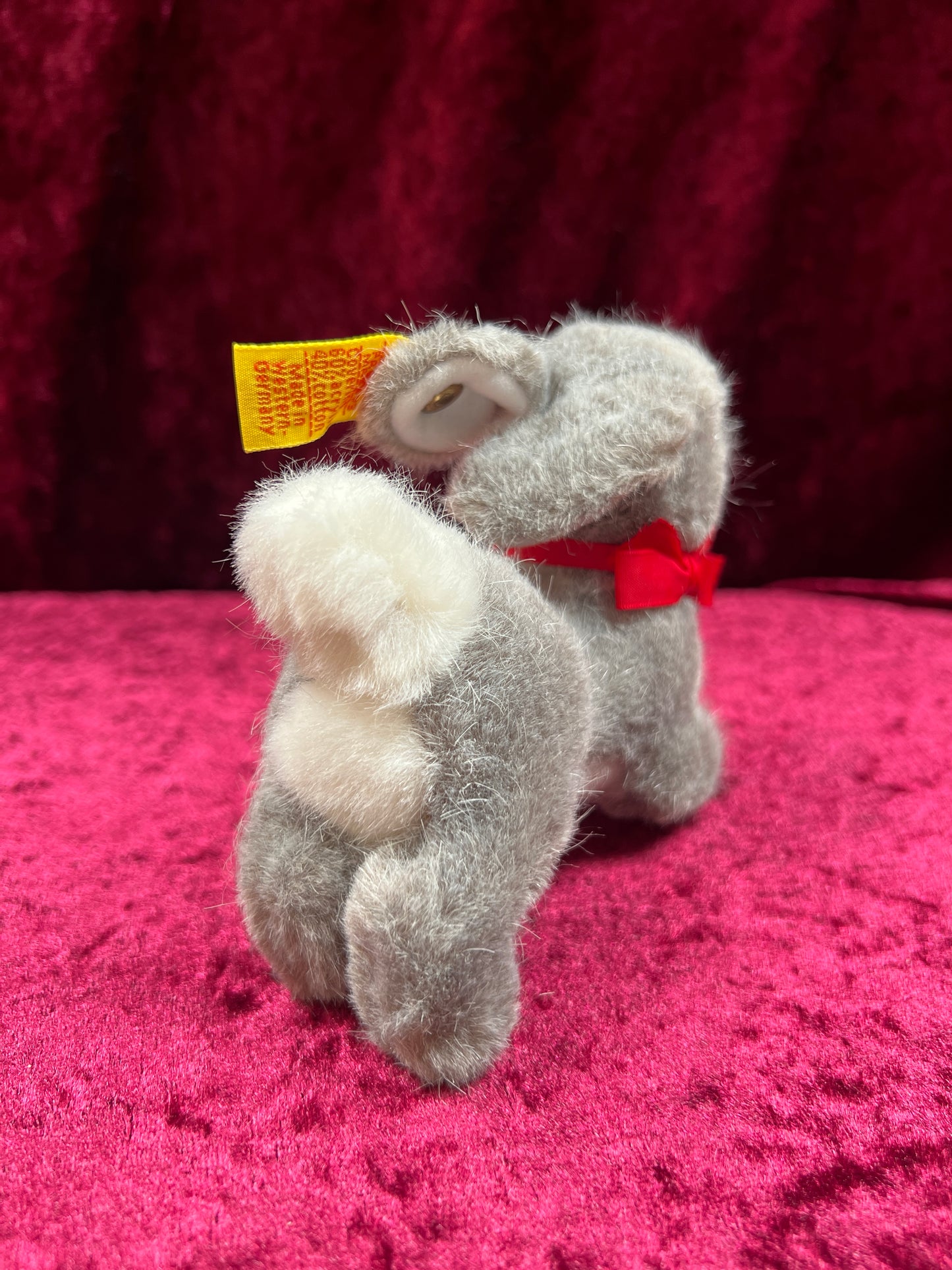 Vintage Collectibles - Miniature Stuffed Toy - Hoppy the Bunny - Plush Gray - 150/13 - Steiff