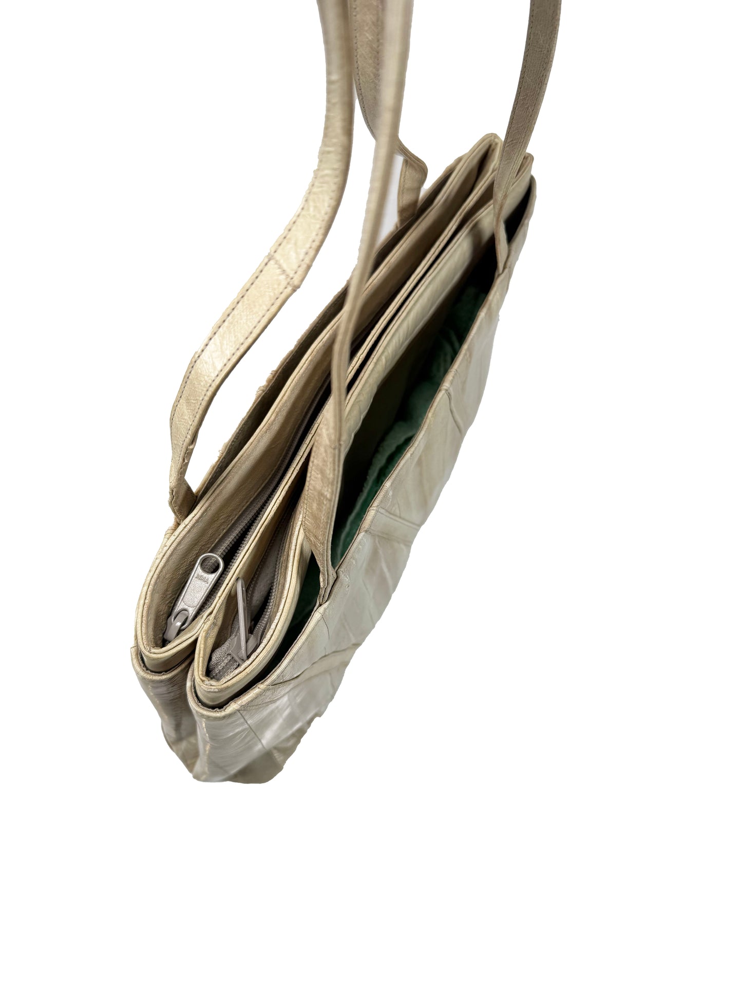 Vintage Purse - Cream Eelskin Shoulder Bag - 1980s Style