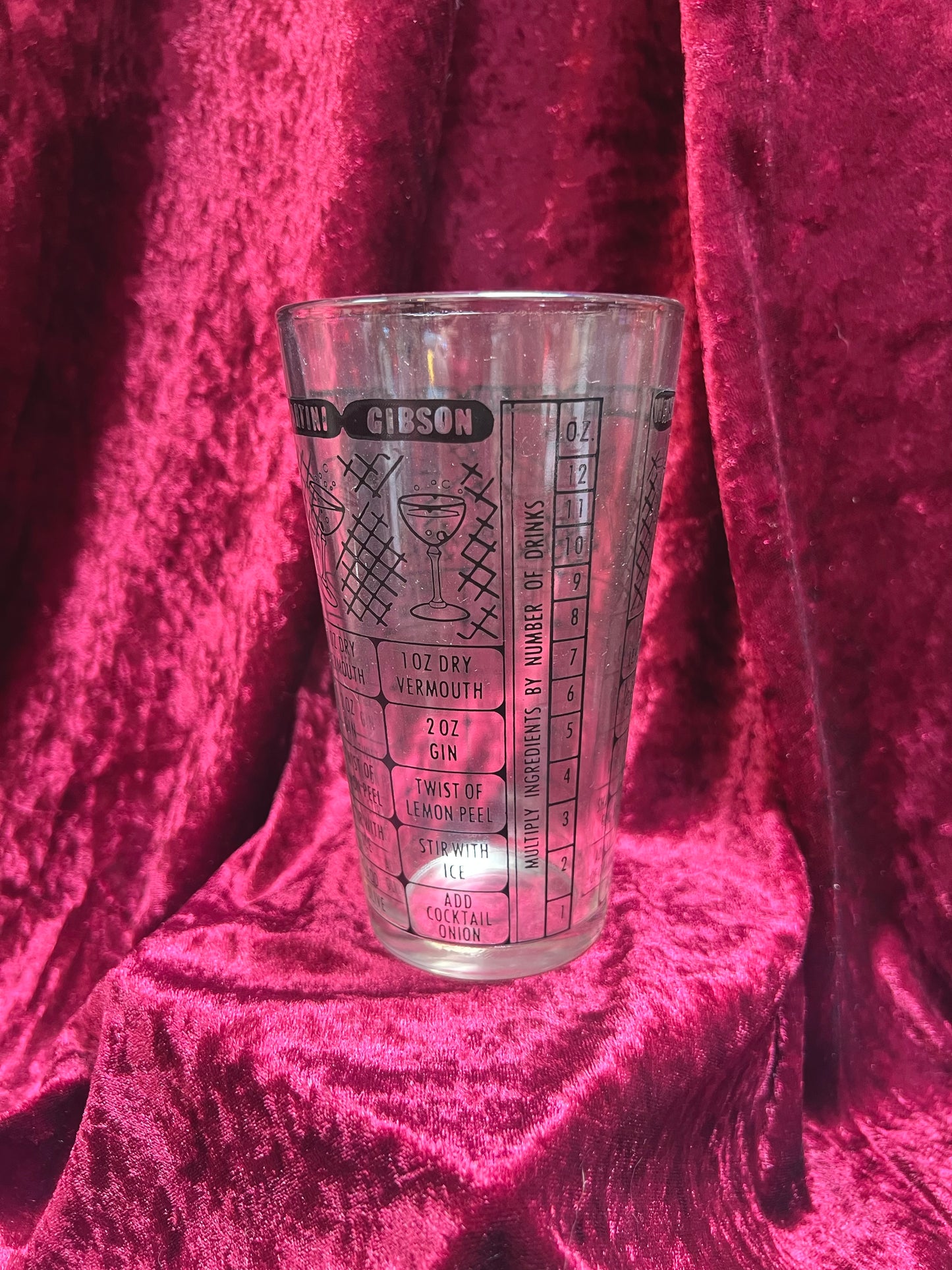 Vintage Barware - Cocktail Recipe Glass - Federal Glass