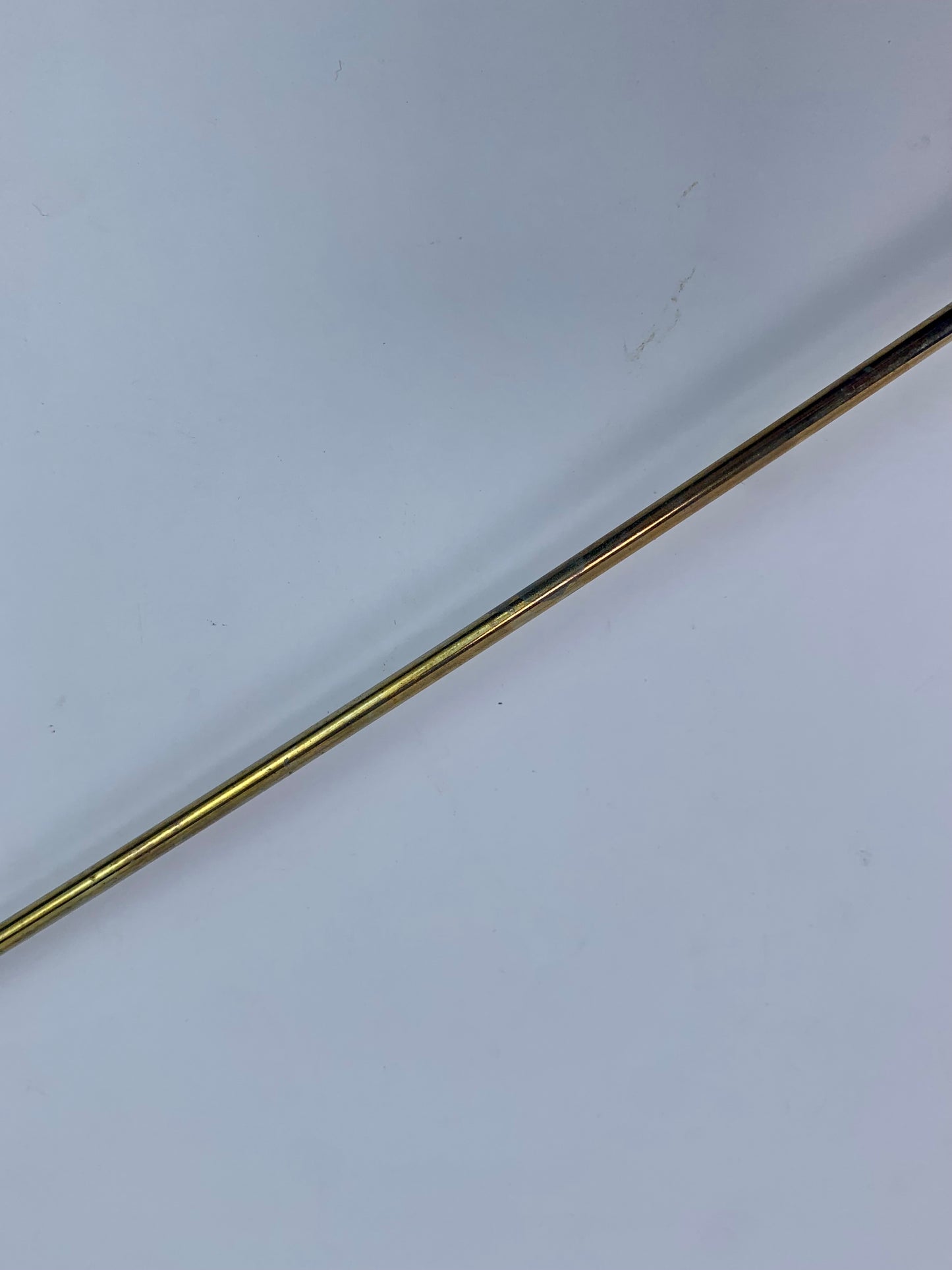 Vintage Barware - Gold Tone Swizzle Stick - Teak Wood Handle