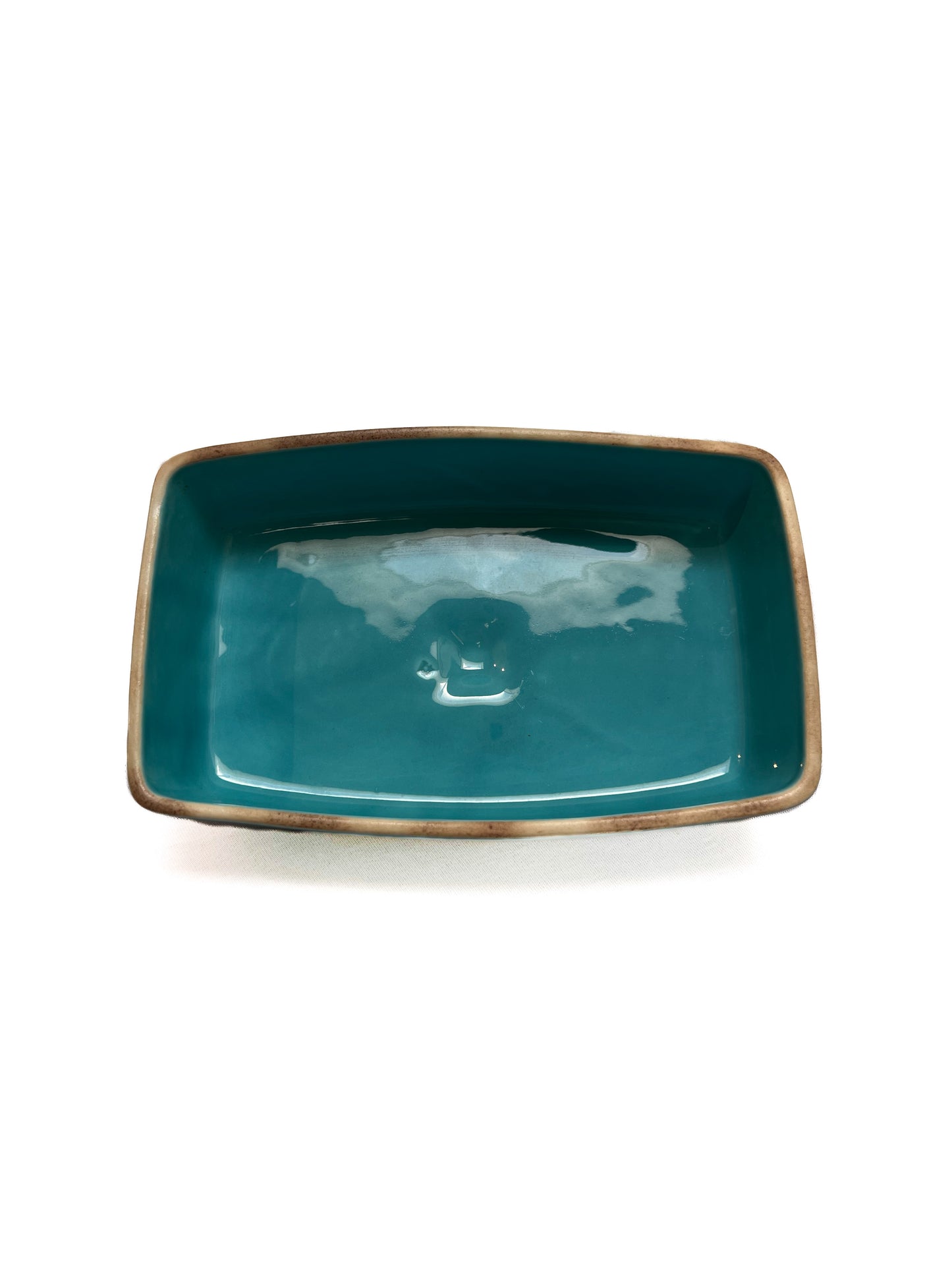 Vintage Kitchen - Covered Butter Dish - Half Pound - Turquoise - Homer Laughlin