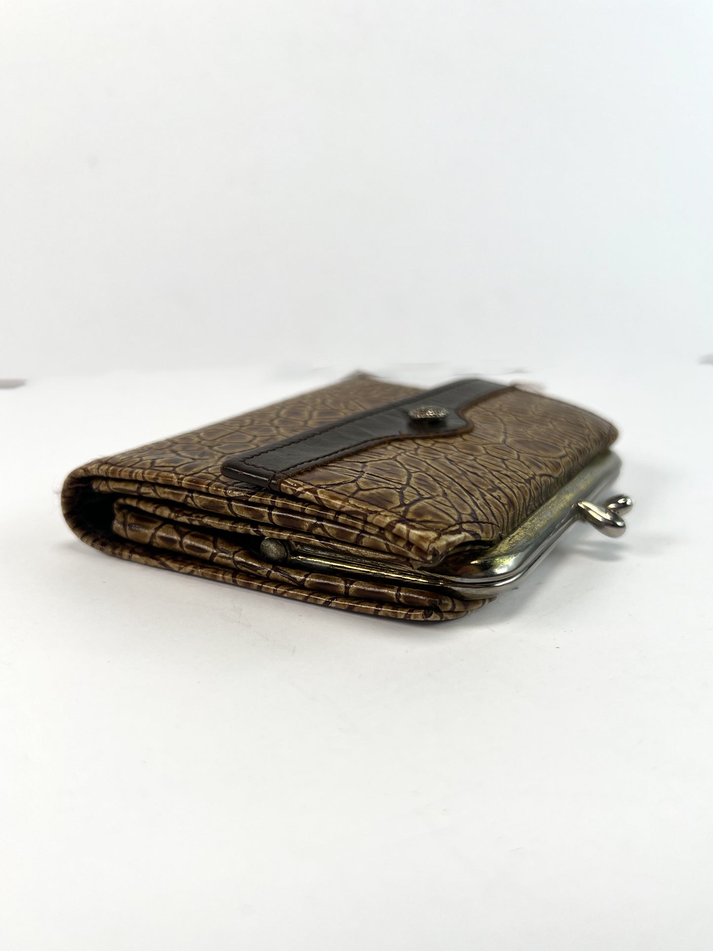 Vintage Wallet - Embossed Leather Bifold - Brown Cowhide - Rolfs