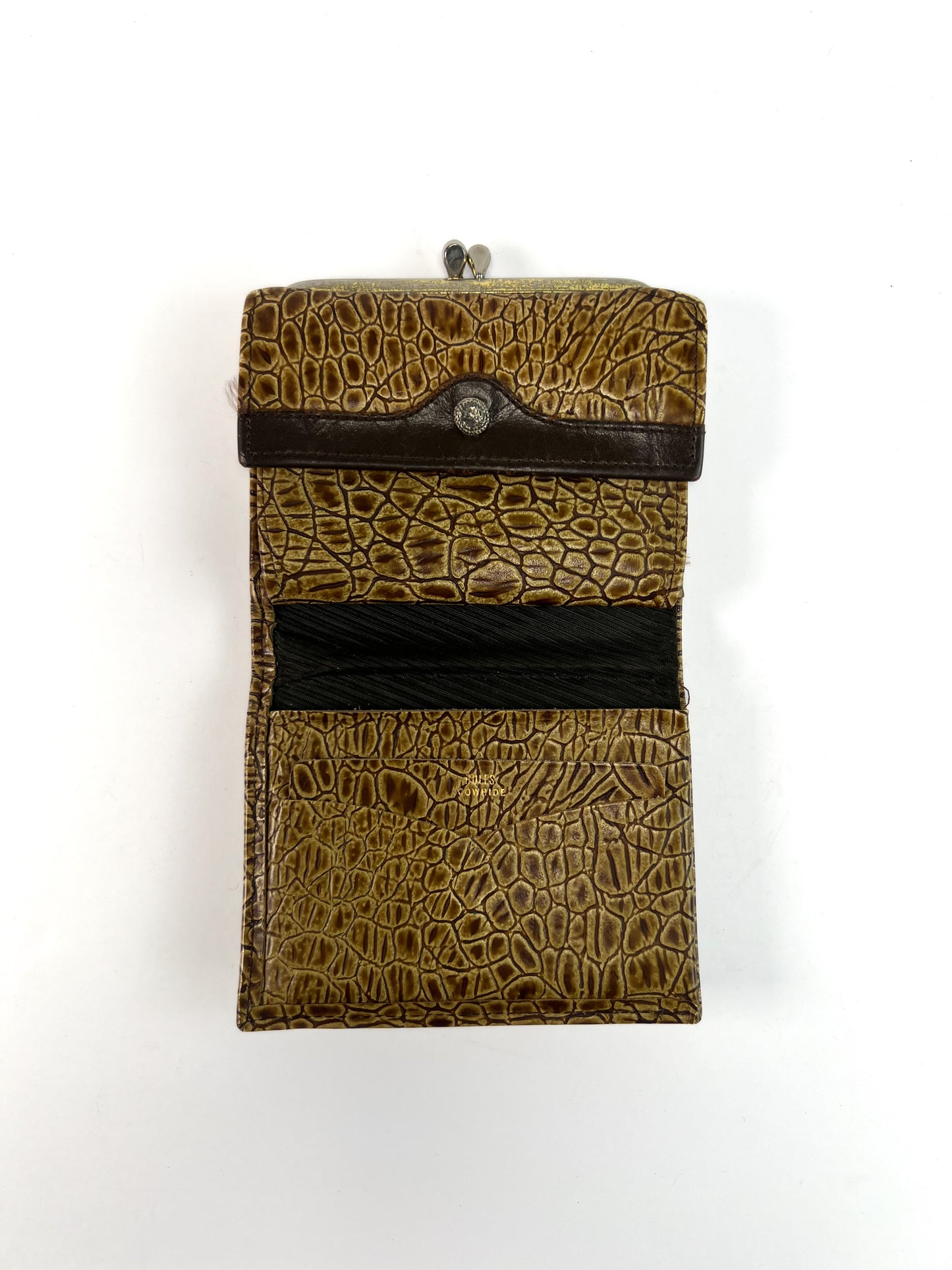 Vintage Wallet - Embossed Leather Bifold - Brown Cowhide - Rolfs