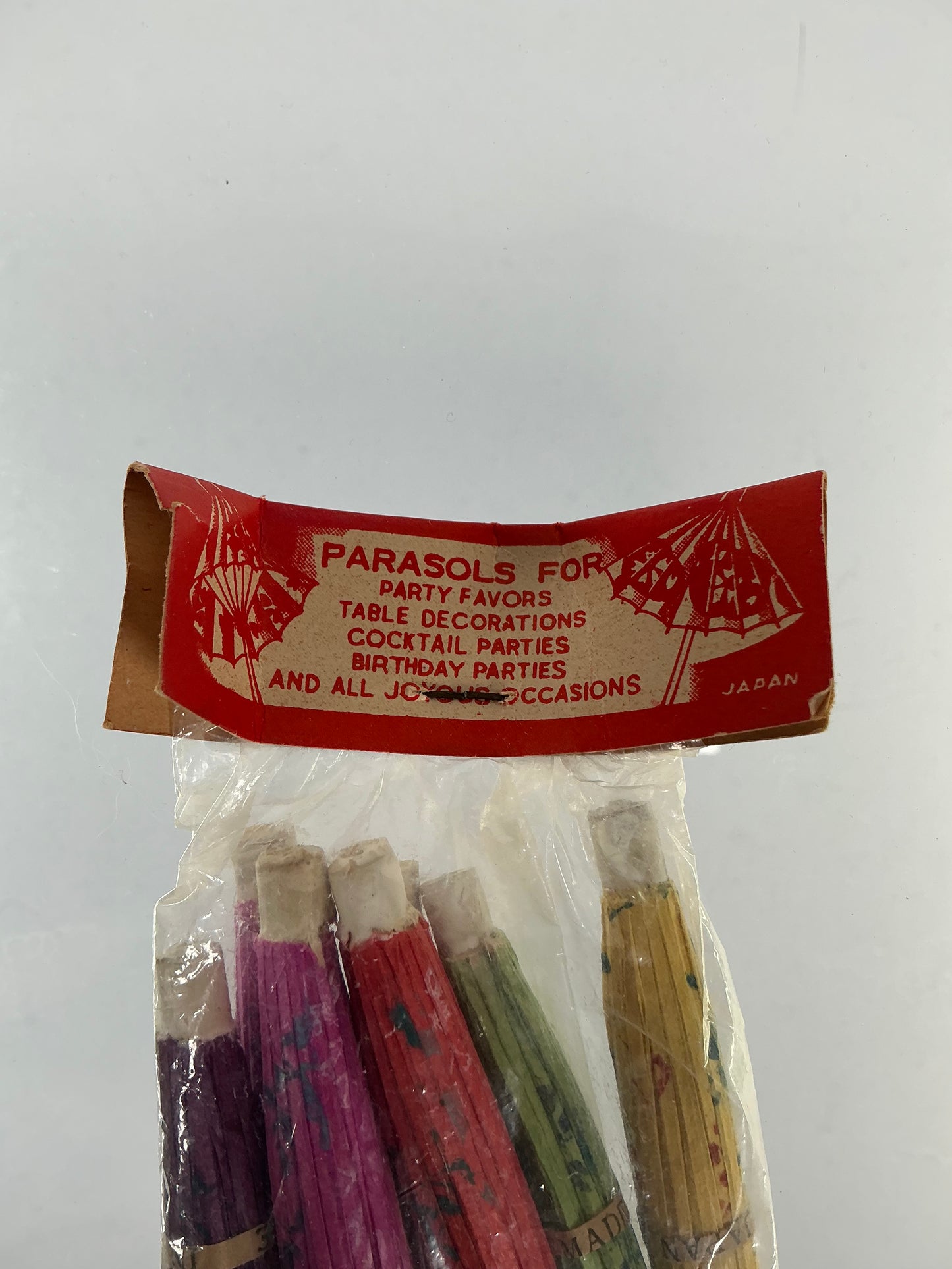 Vintage Tiki Decor - Cocktail Parasols - Paper and Wood - Japan