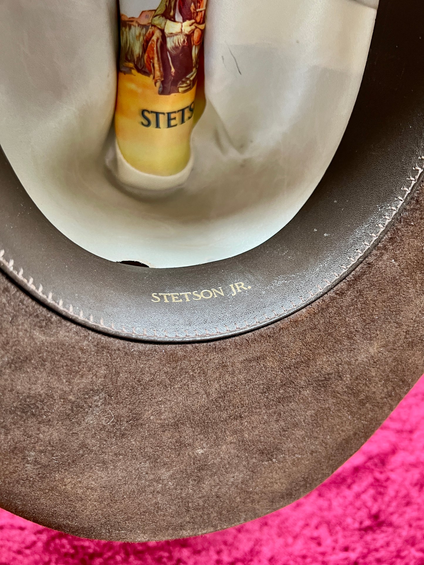 Vintage Brown Wool Cowboy Hat with Silver Conchos – Western Style - Stetson Junior