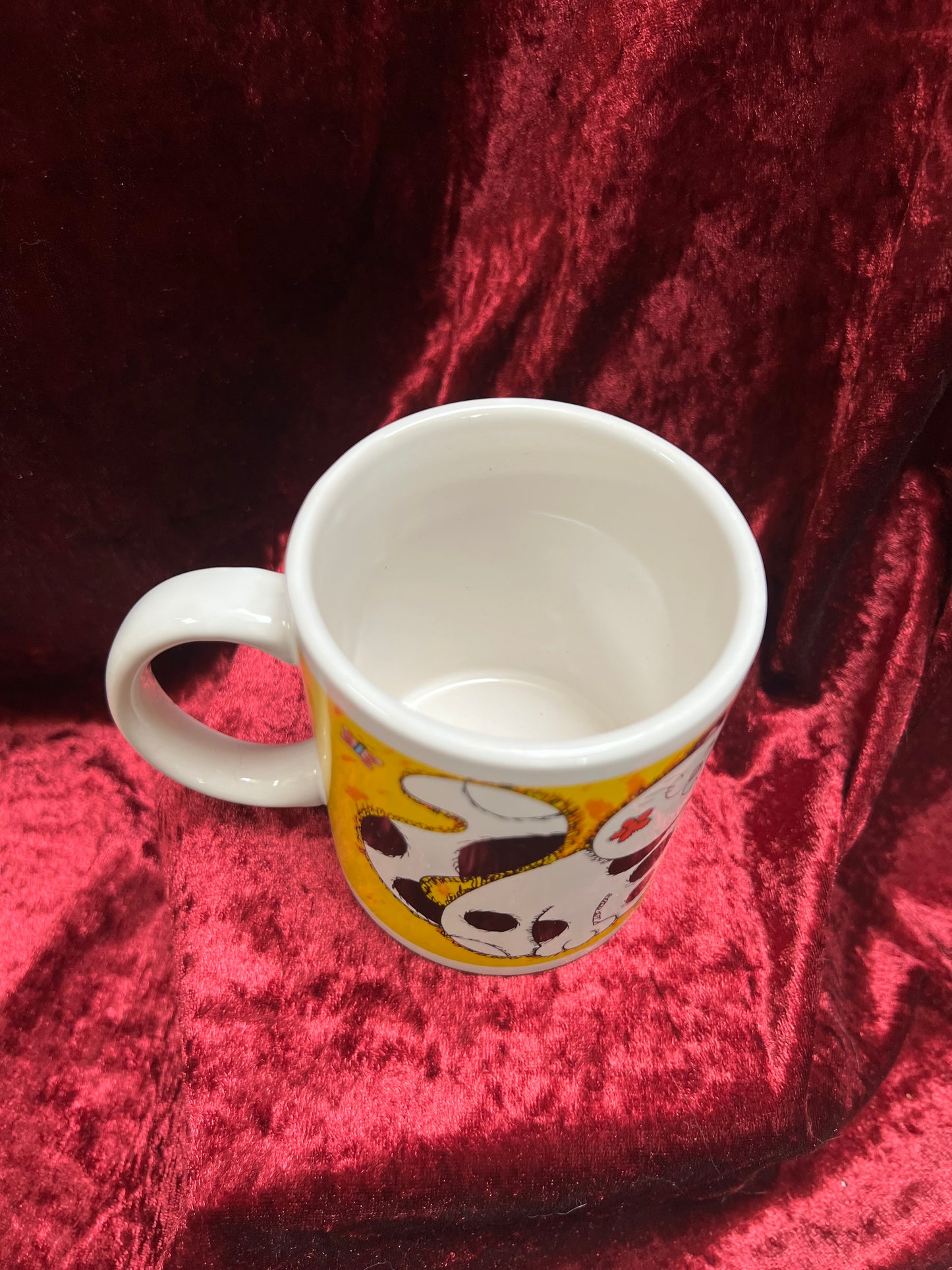 Vintage Mug - Novelty Coffee Cup - Funky 90s Cartoon Cats - Green and Spotted - Allied Design