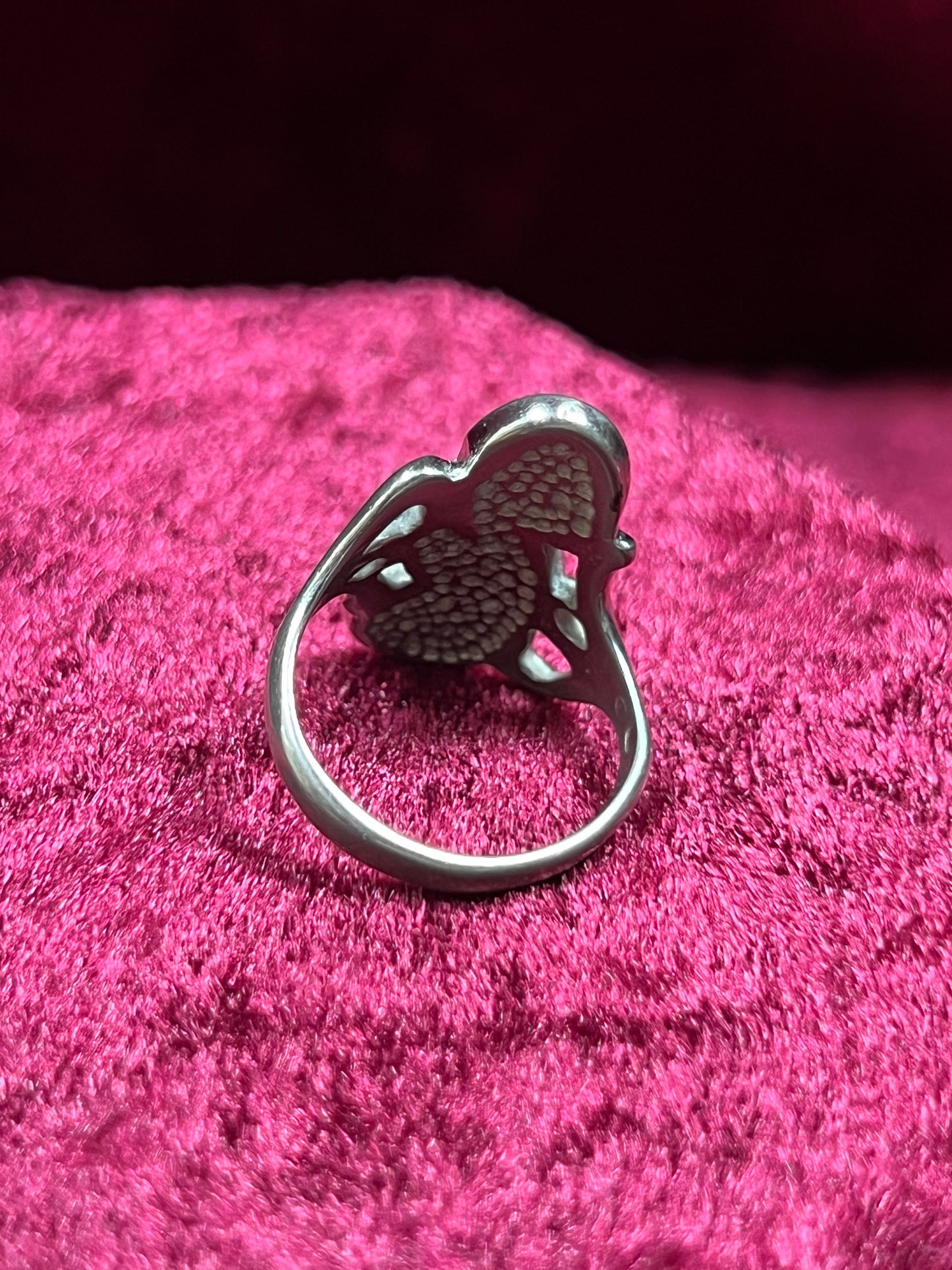 Vintage Jewelry - Ring - Sterling Silver - Turquoise and Coral Chip Inlay - 5