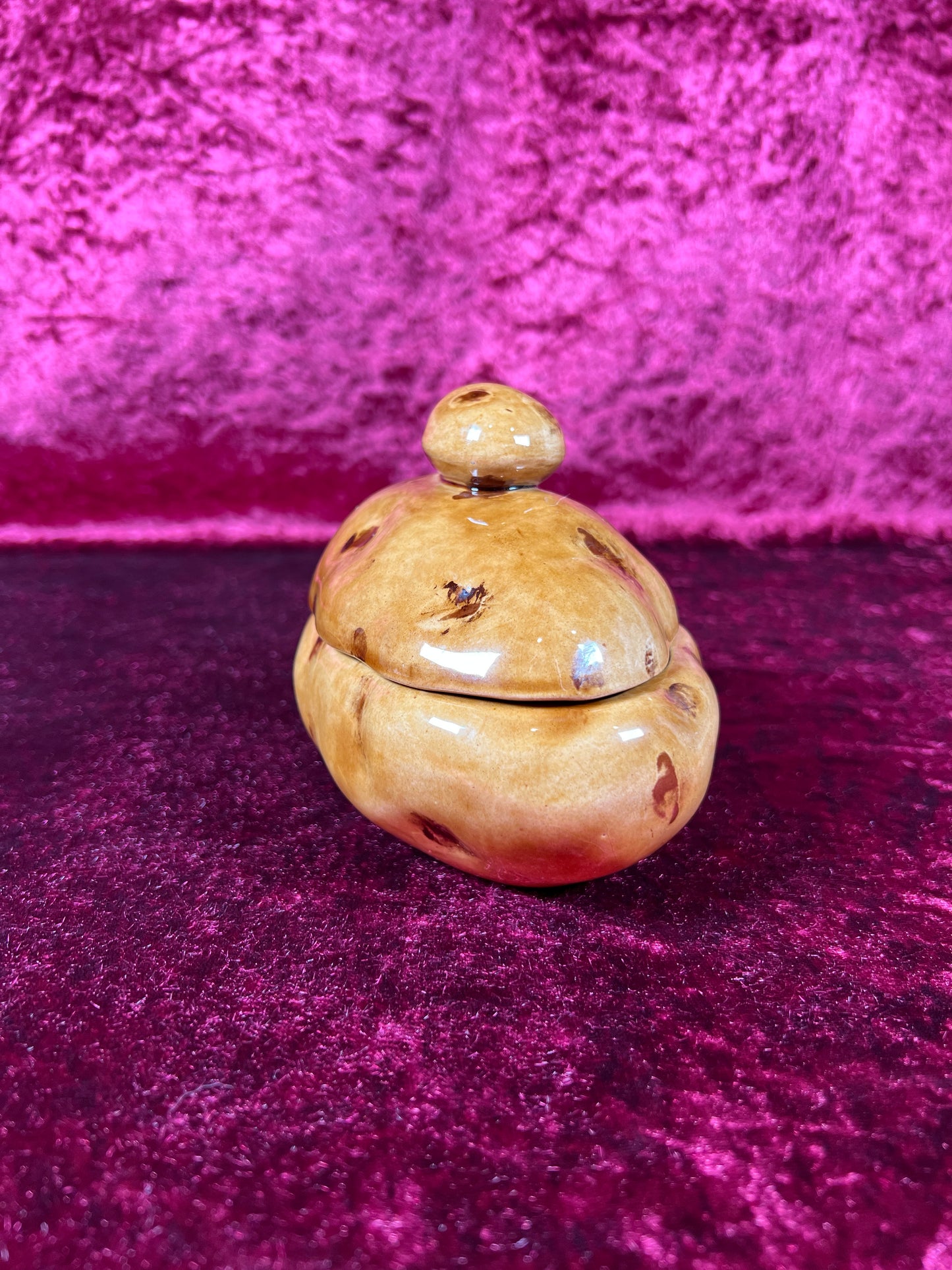 Vintage Kitchen - Ceramic Lidded Sour Cream Boat - Potato - 1984