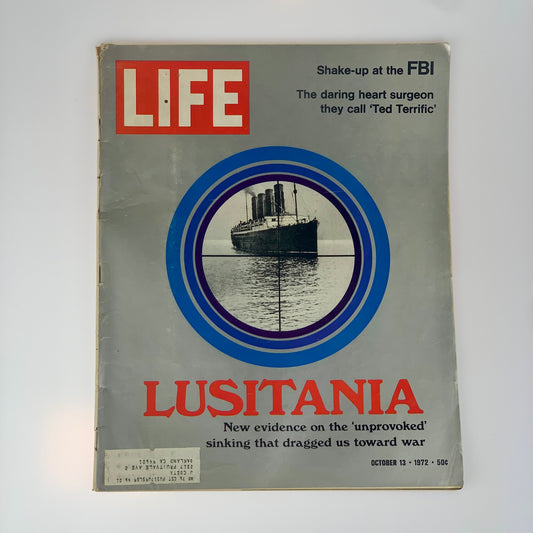 Vintage Ephemera - LIFE Magazine - Lusitania / FBI Shake-Up / Ted Terrific - October 13, 1972