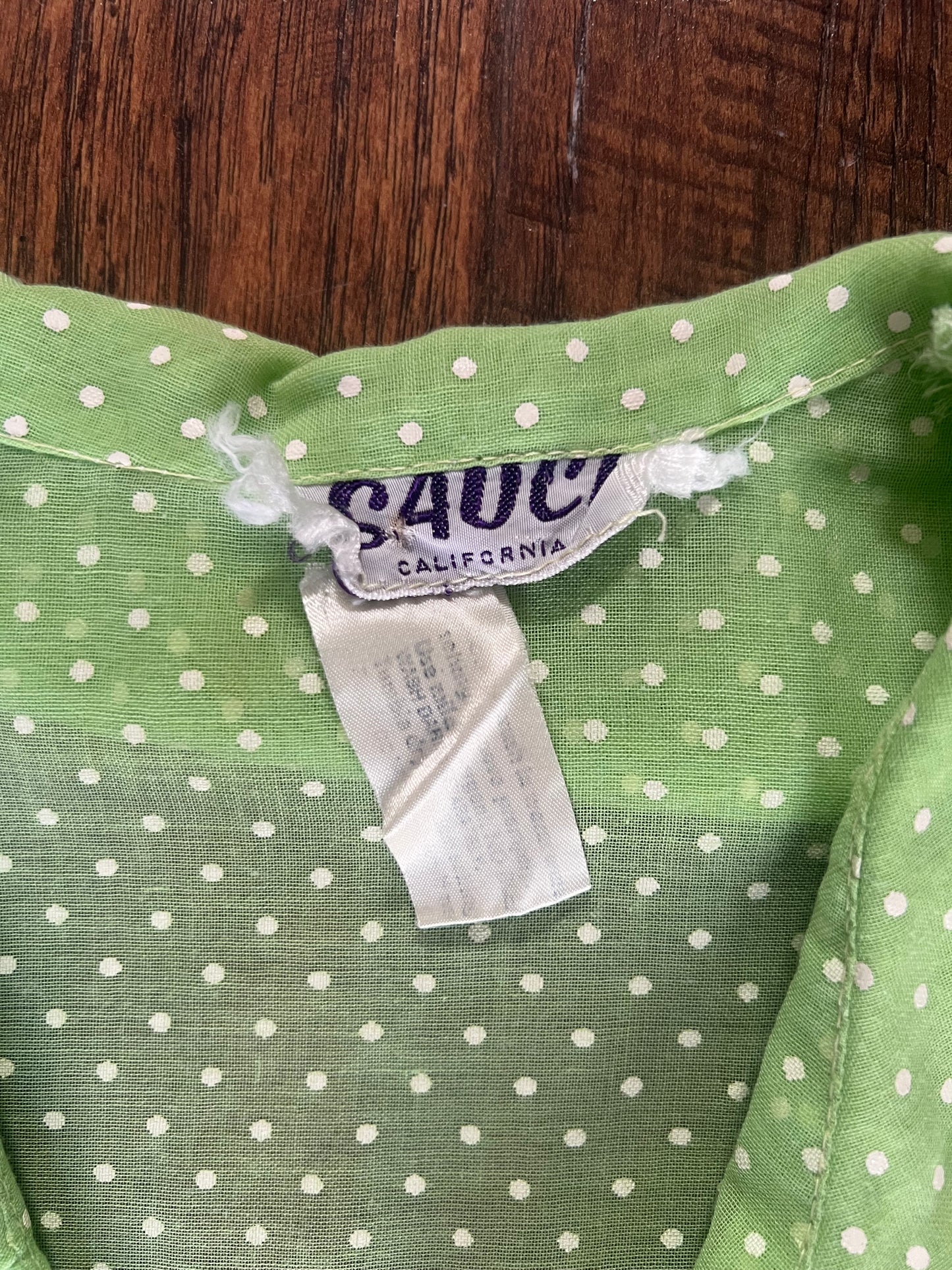 Vintage Clothing - 70’s Disco Bodysuit - Bright Green Polka Dot - Medium - Saucy California