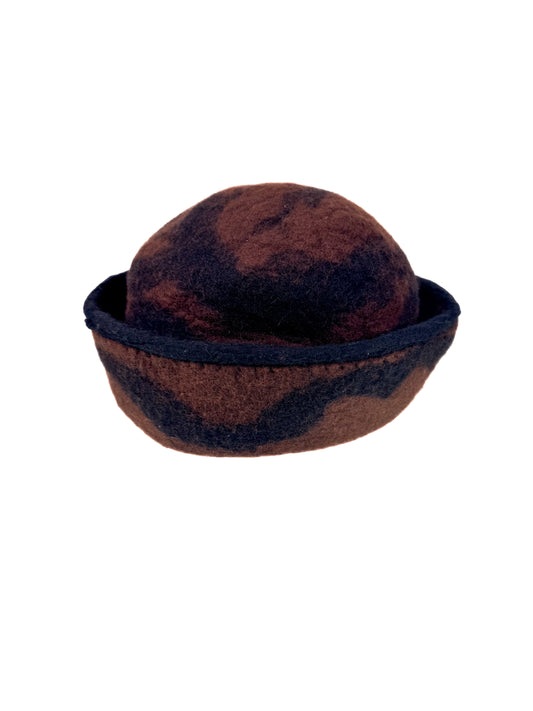 Vintage Hat - Crown & Brim San Francisco - Brown & Black Wool Hat