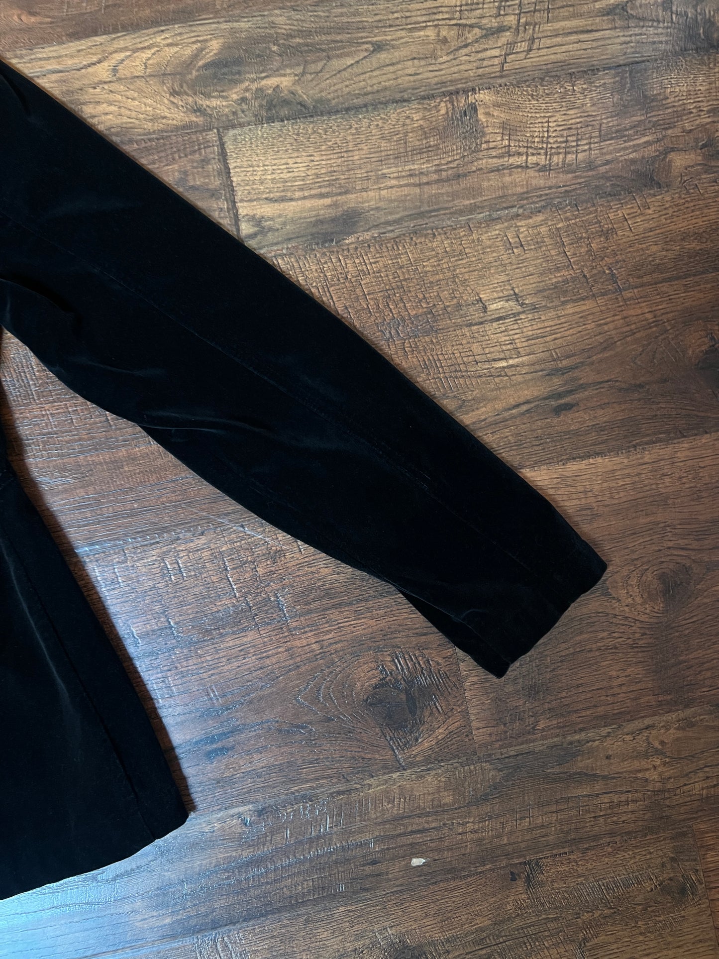 Vintage Paris Sport Club Cotton Velvet Utility Jacket - Black Fitted Snap Front - Medium
