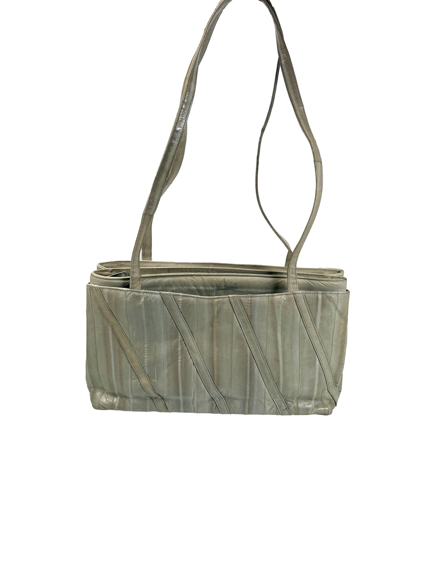 Vintage Purse - Cream Eelskin Shoulder Bag - 1980s Style