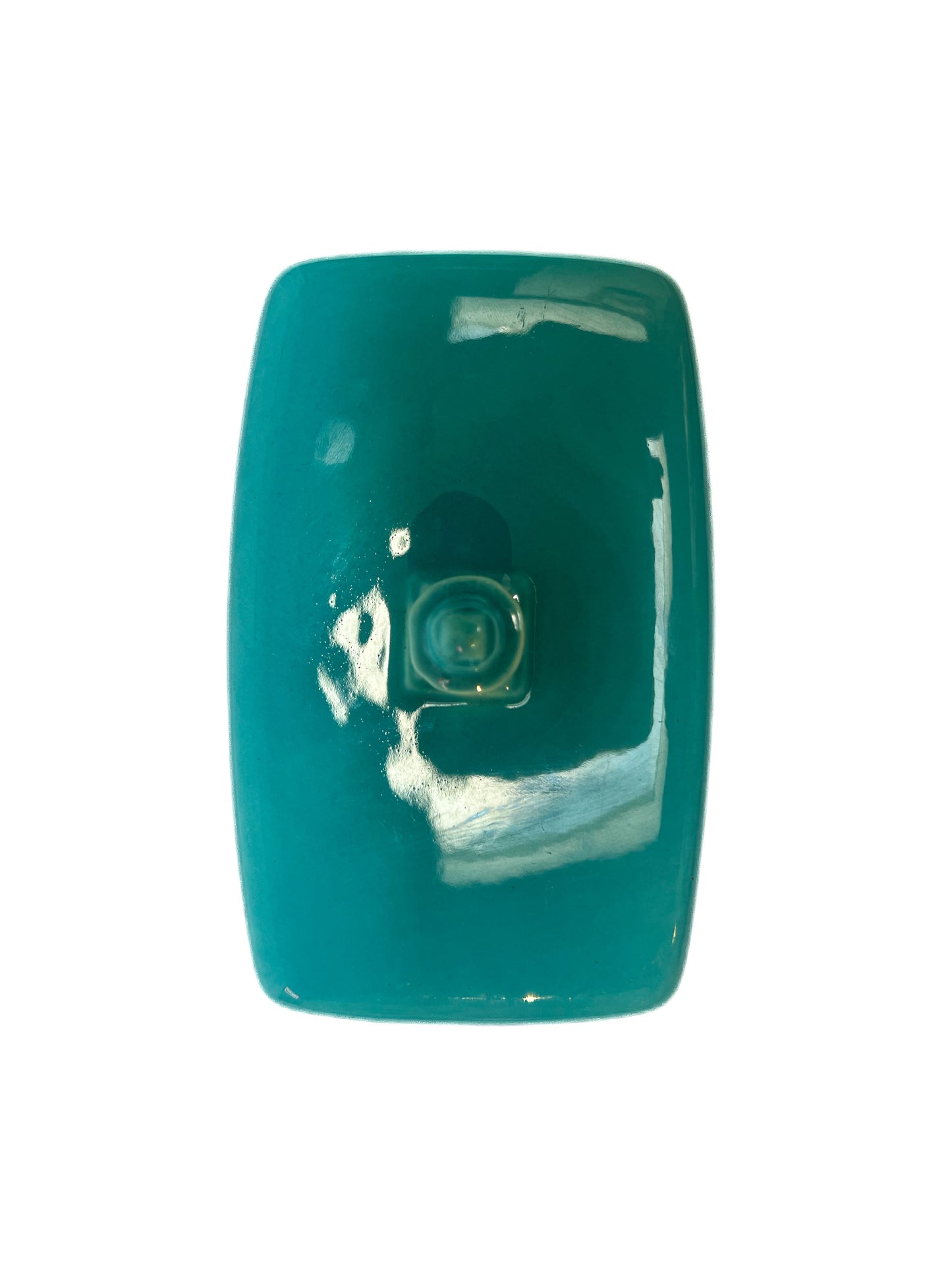 Vintage Kitchen - Covered Butter Dish - Half Pound - Turquoise - Homer Laughlin