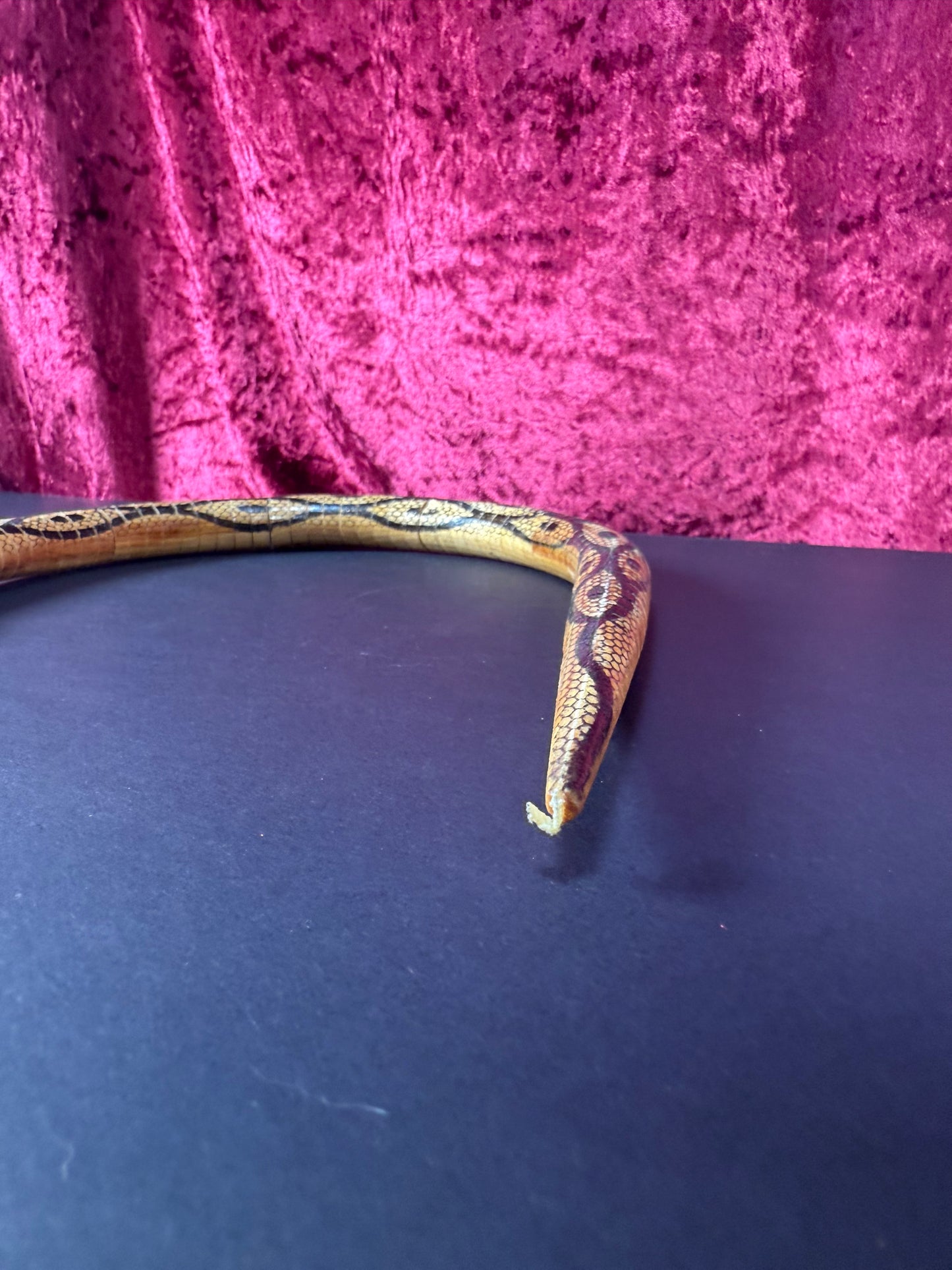 Vintage Toy - Articulated Wood Snake - Hand Painted