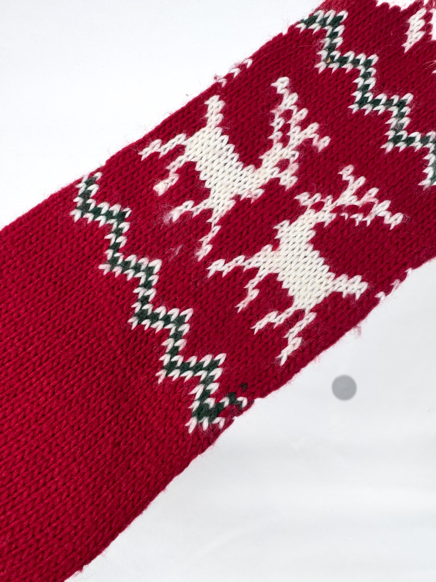 Vintage Christmas Decor - Heavy Knit Stocking - 24" Reindeer Design