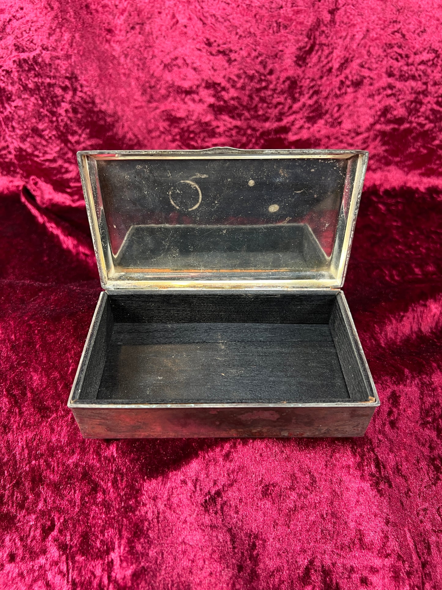 Vintage Trinket Box - Cigarette Box Holder - Pewter - Ornate Scroll Filigree