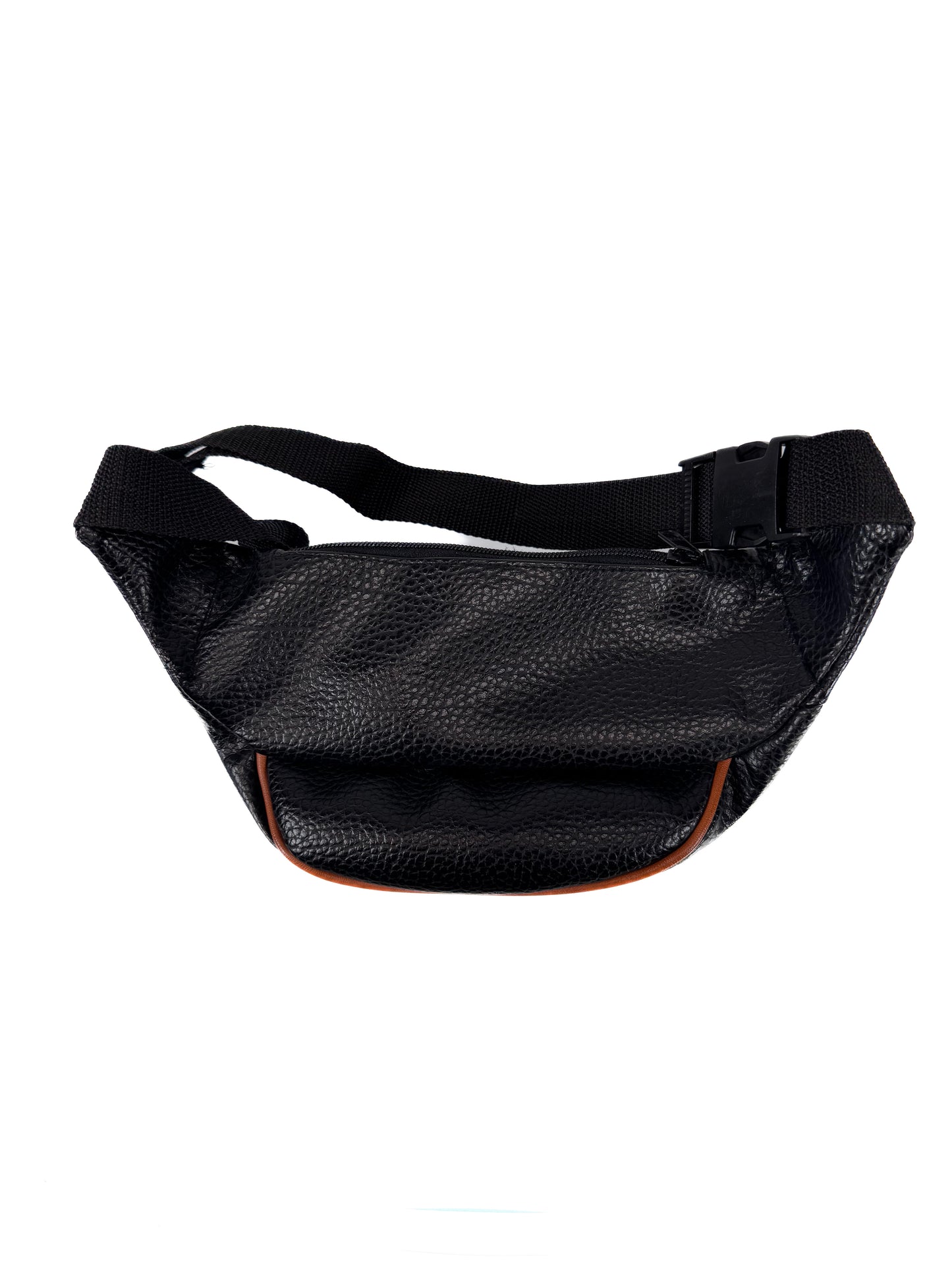 Vintage Fanny Pack - Black and Brown Structured Leather - Bruno Lorelli Italy