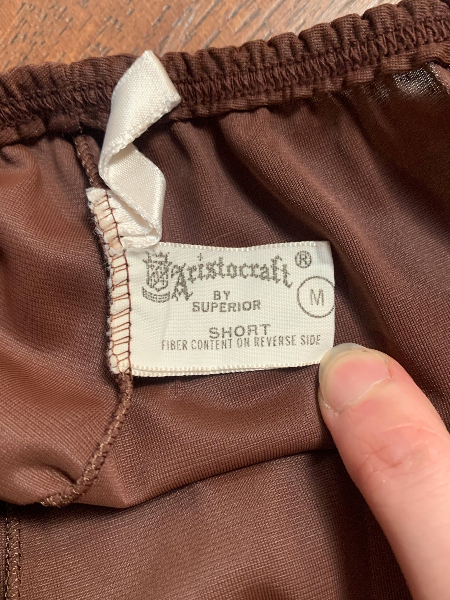 Vintage Clothing - Knee Length Skirt Slip - Chocolate Brown with Lace - Medium - Aristocraft
