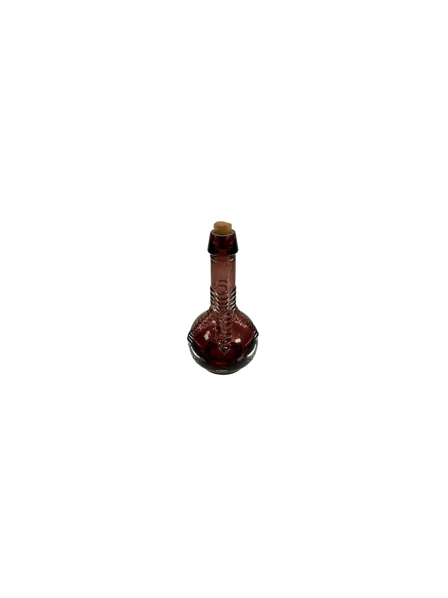 Vintage Miniature Glass Bottle - Ball and Claw - Purple Wheaton Bitters Glass