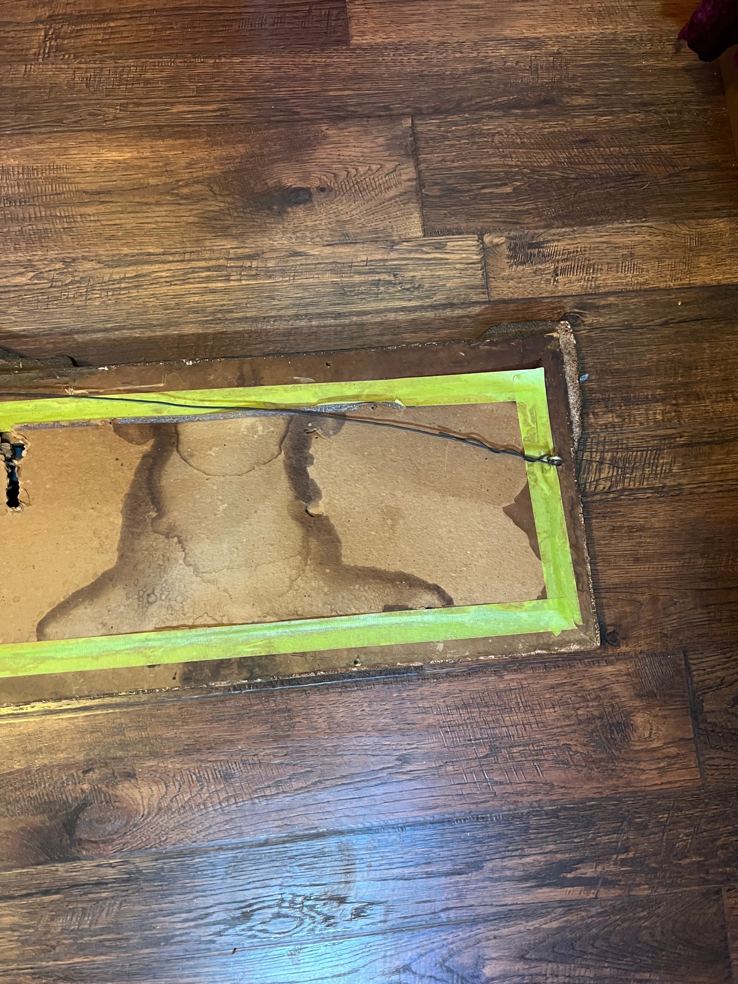 Antique Mirror - Mantle / Buffet - 3-Panel Beveled Glass - Etched Flowers