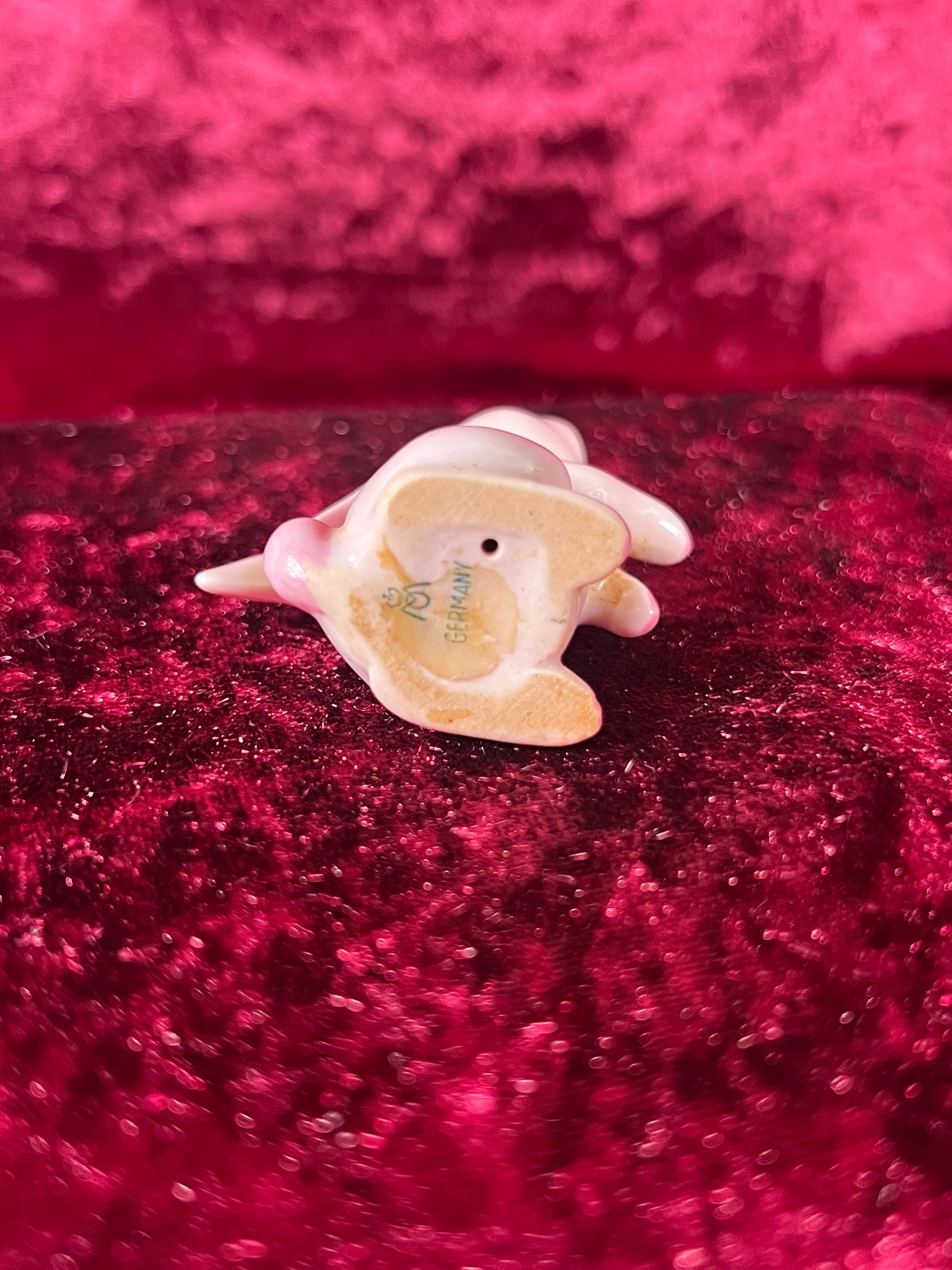 Vintage Figurine - Porcelain Miniature - Pink Bunny - Made In Germany
