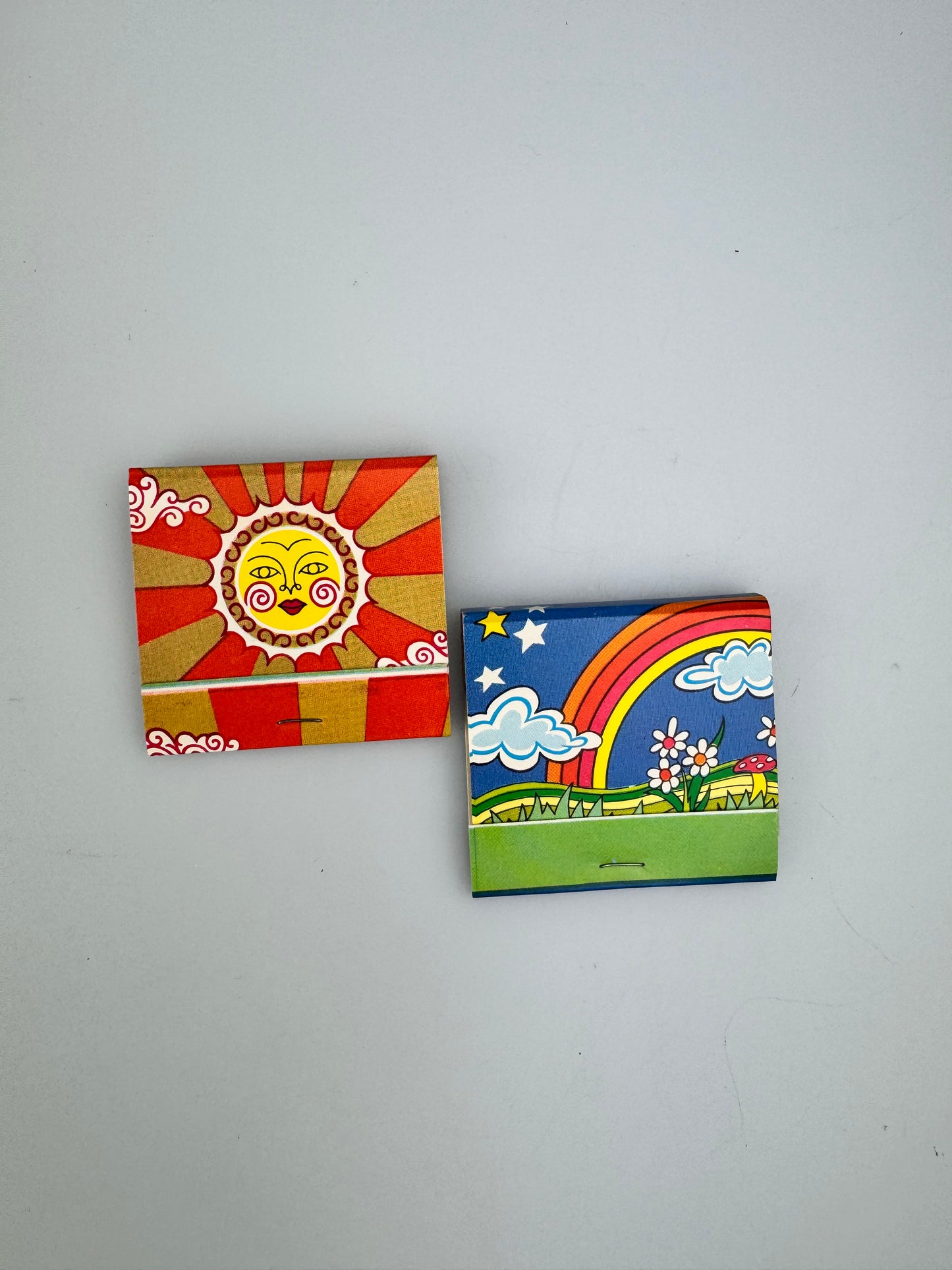 Vintage 1970s Matchbooks - Sun and Rainbow